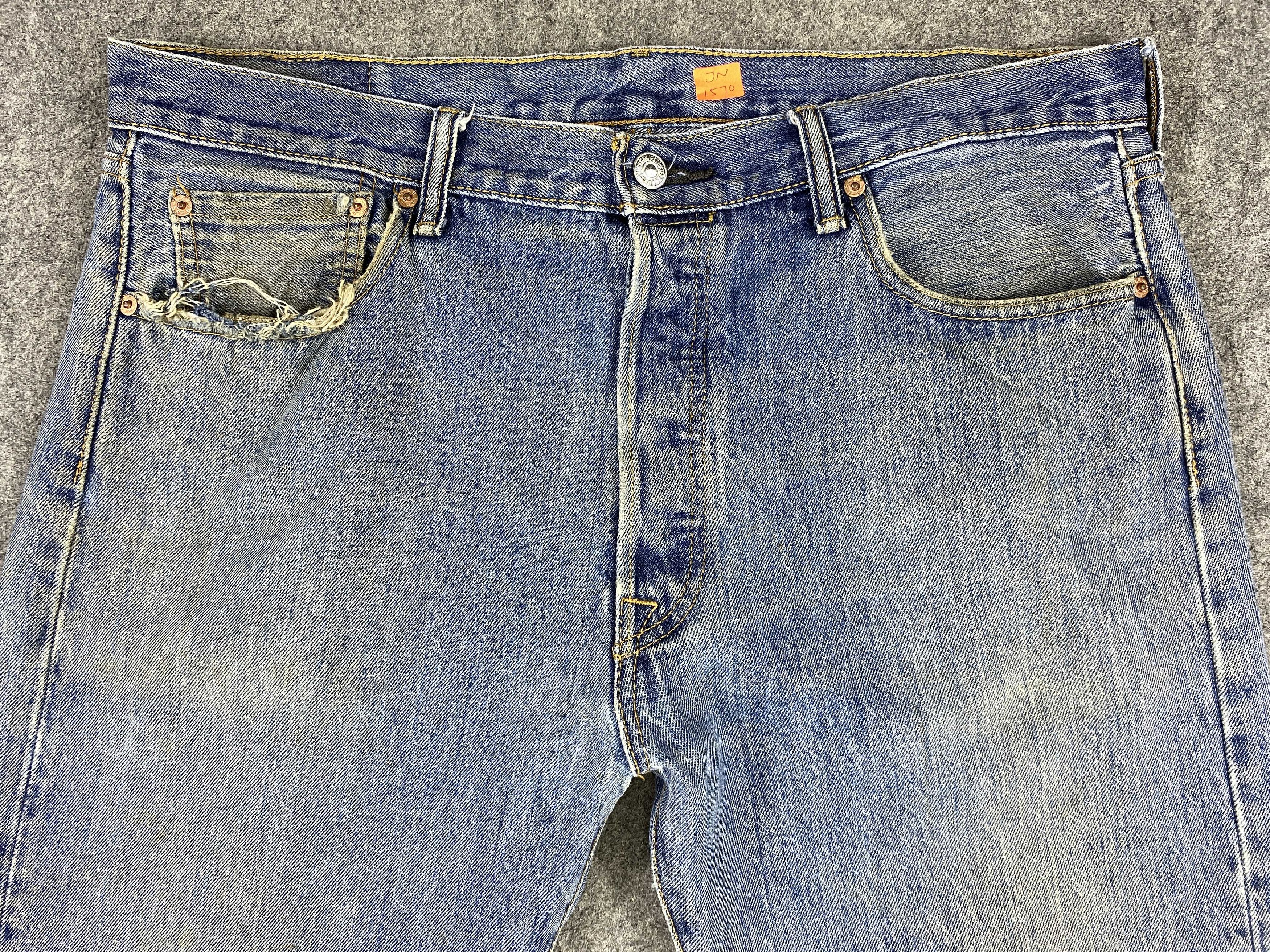 Levi's Dirty Blue Vintage Levi's 501 Jeans 37x34.5 Denim -JN1570 Size US 37 - 3 Thumbnail