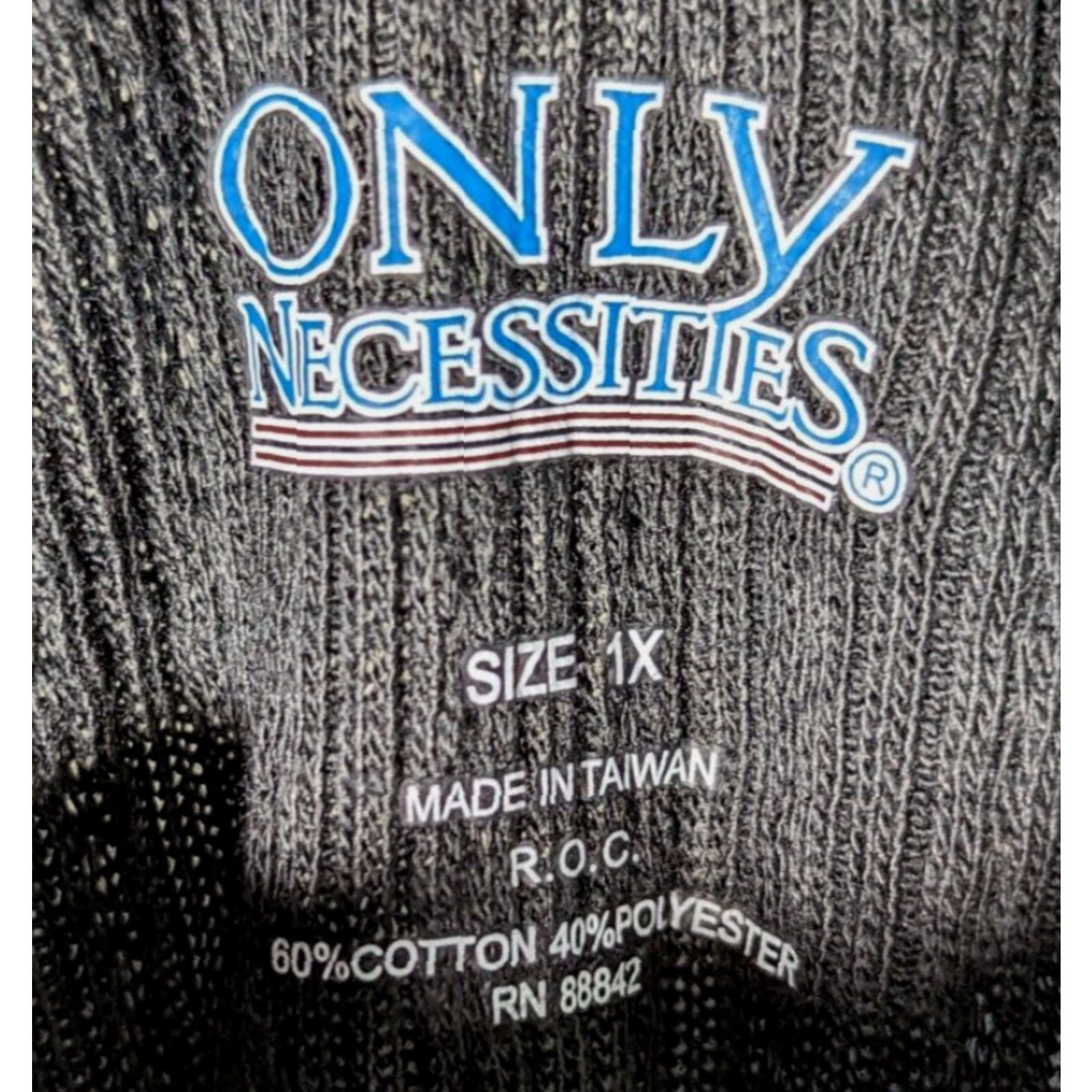 Vintage Only Needsties Black Long Sleeve Mock Turtleneck Womens 1X Tunic Top NT22 Size XL / US 12-14 / IT 48-50 - 4 Thumbnail
