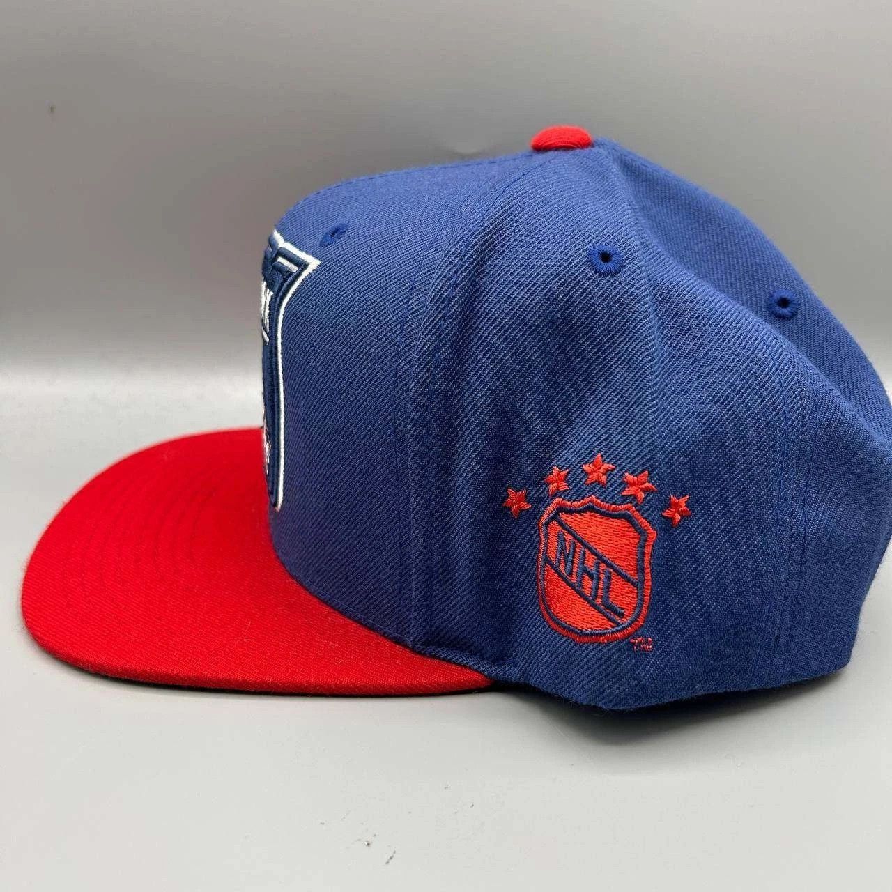 Mitchell & Ness New York Rangers Hat Men Blue Red Embroidered Snap Back Cap Size ONE SIZE - 7 Thumbnail