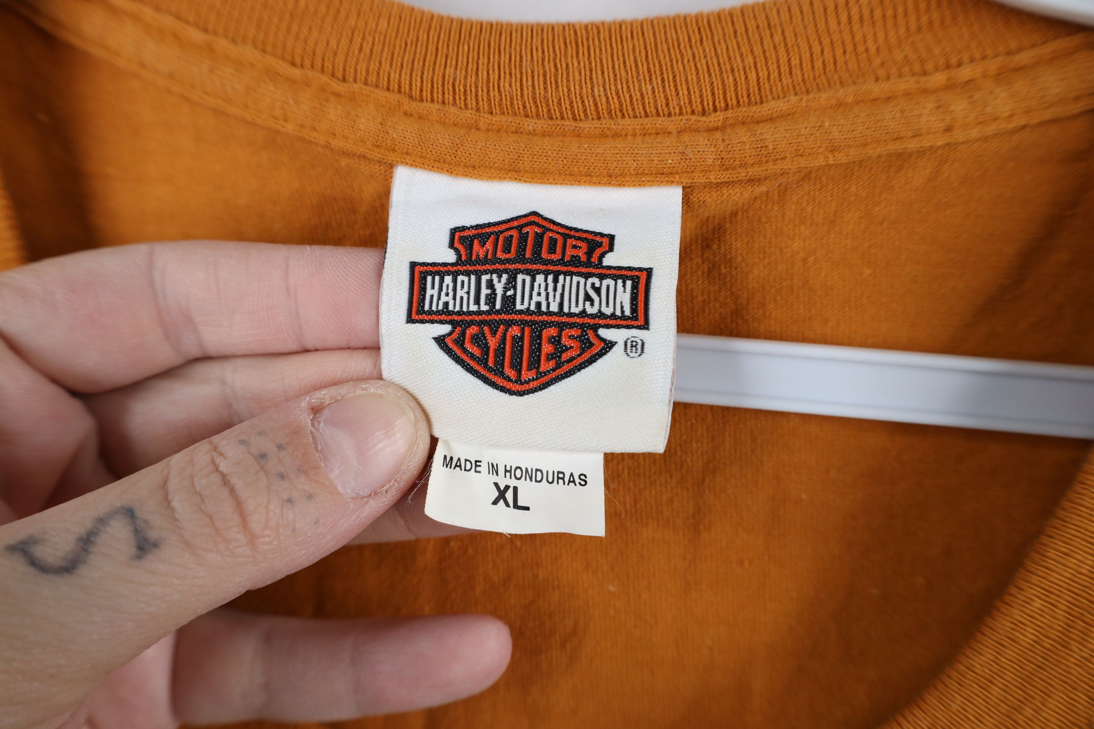 Harley Davidson × Vintage Vintage Y2K Harley Davidson Out Eagle Tribal T-Shirt Orange Size US XL / EU 56 / 4 - 7 Thumbnail