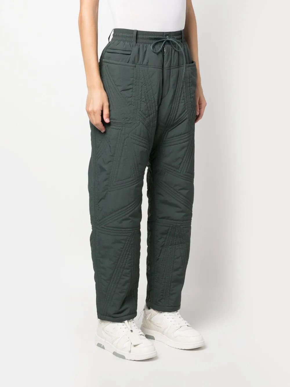 Y-3 o1y0525 Quilted Casual Pant in Green Size US 30 / EU 46 - 2 Thumbnail