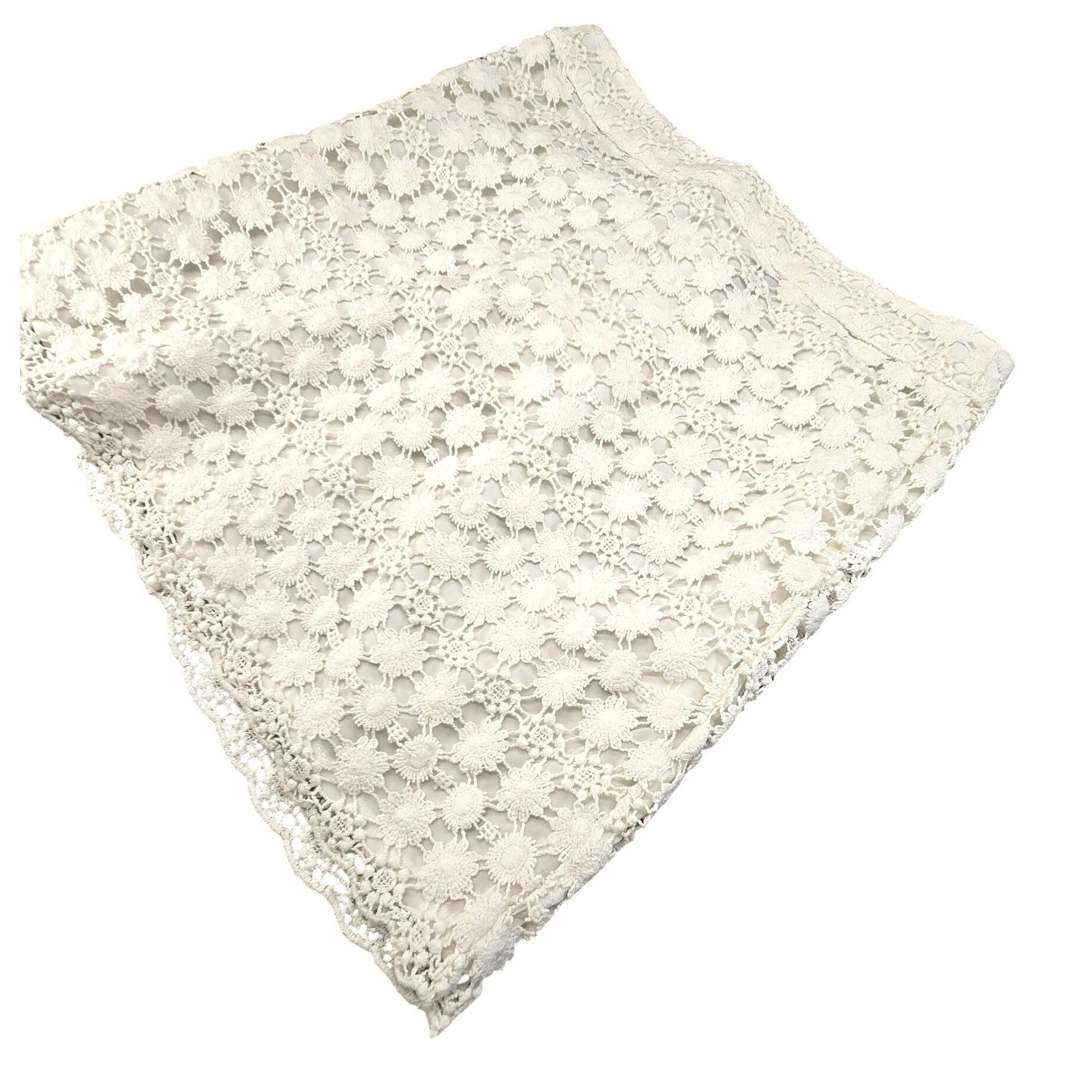 H&M White Lace Mini Skirt By H&M Divided Size 2 Floral Crochet W Size 26" / US 2 / IT 38 - 7 Thumbnail