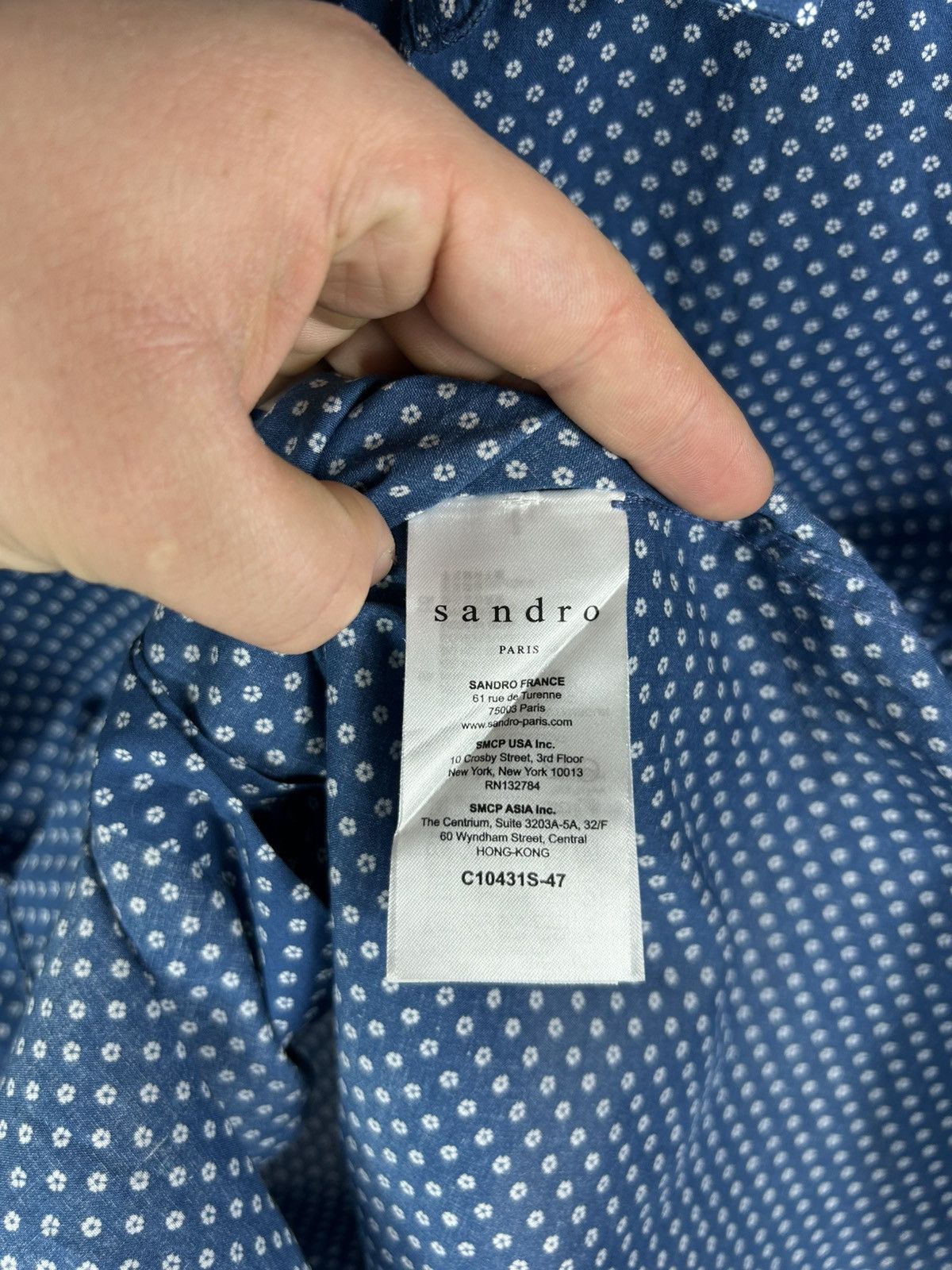Sandro Sandro Paris Mini Floral Cotton Shirt Button Size XL Size US XL / EU 56 / 4 - 9 Thumbnail