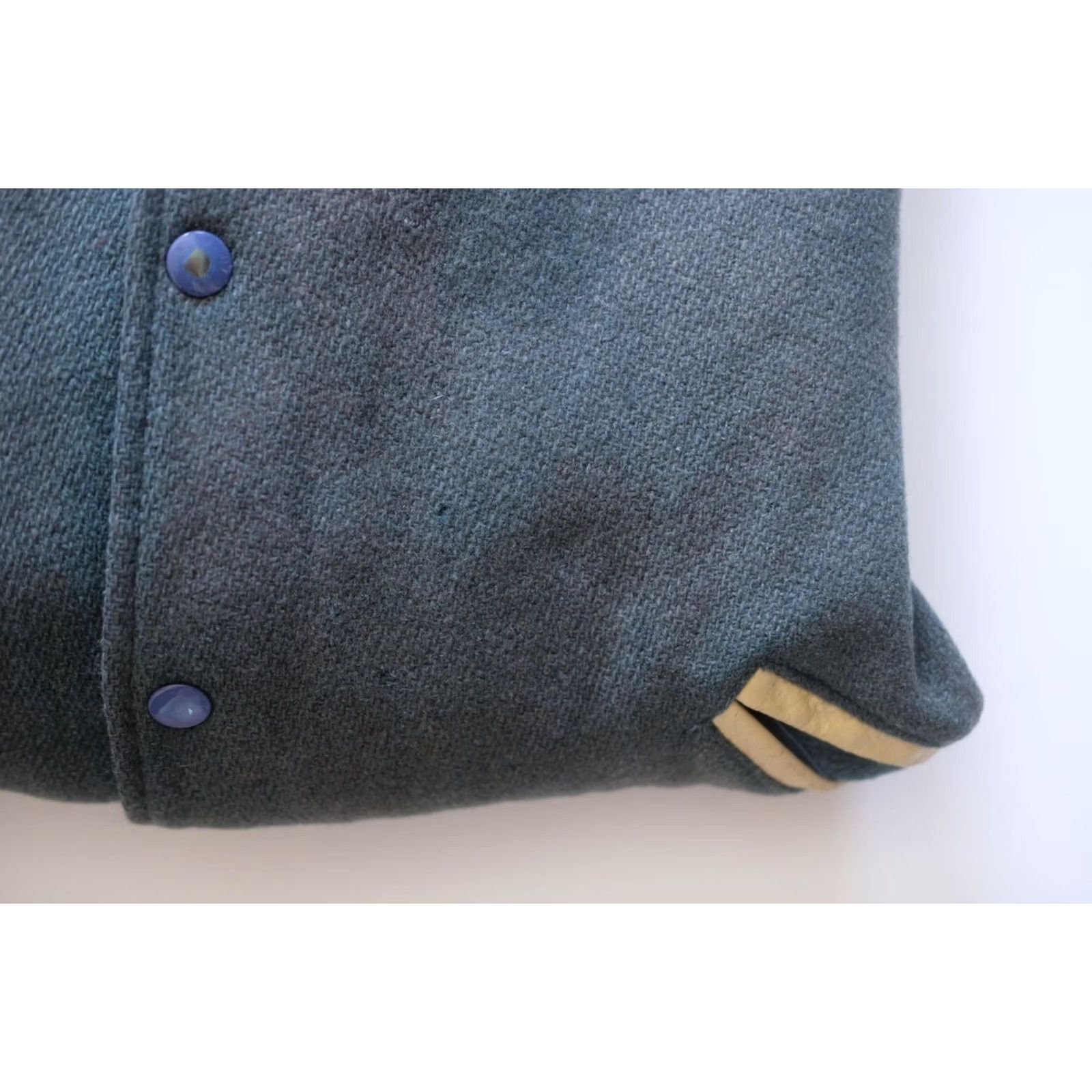 Coach VINTAGE COACH LEATHER VARSITY JACKET WOOL DISTRESSED GREEN BLANK 70s 80s Mens Size US XXS / EU 40 - 4 Thumbnail