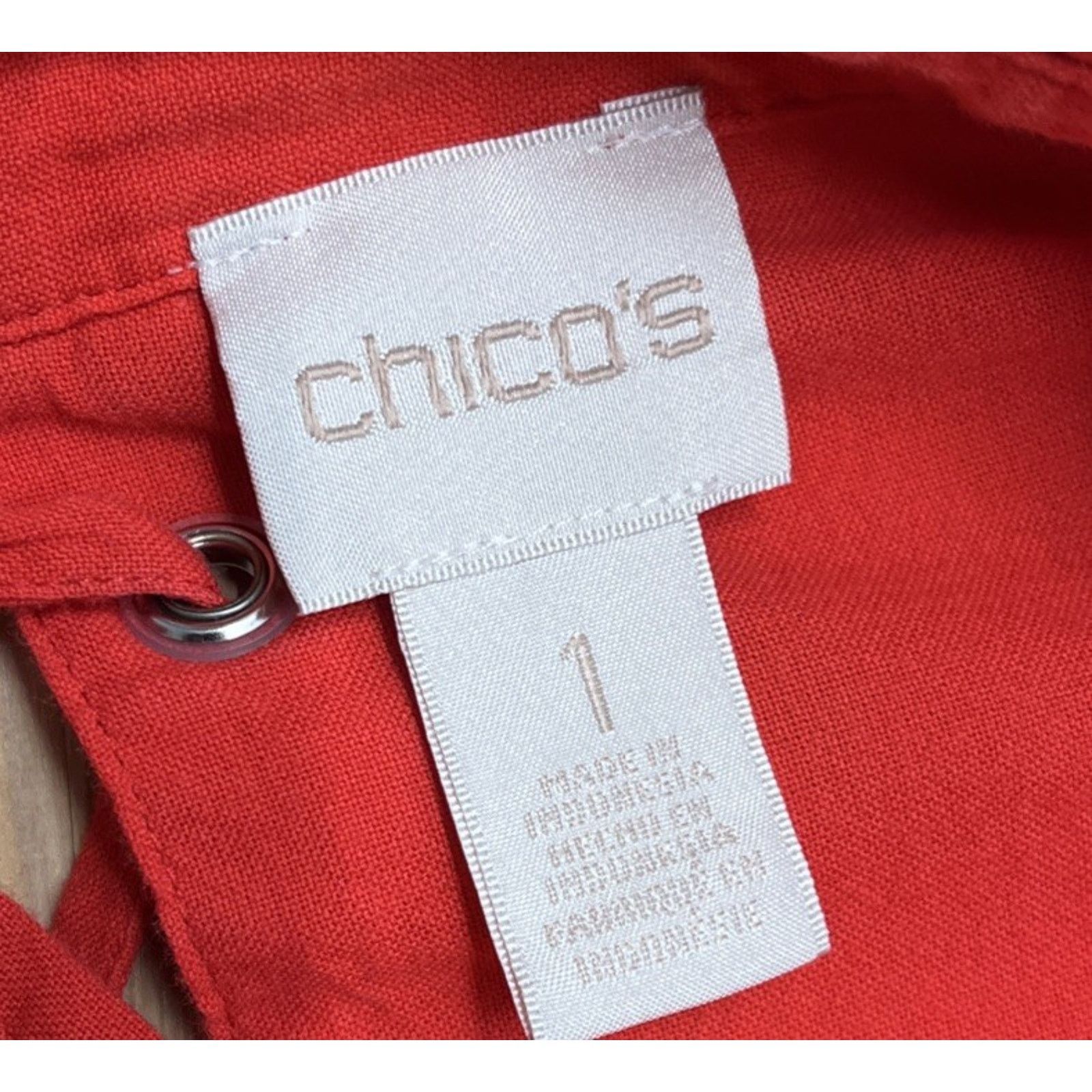 Chicos Chicos 1 Stretch Button Front Tunic Shirt Womens Orange Size ONE SIZE - 6 Thumbnail