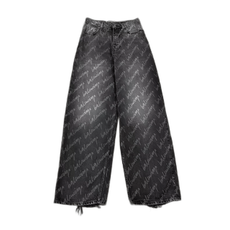 Balenciaga balenciaga gray printed denim pants-2507 Size US 26 / EU 42 - 1 Thumbnail