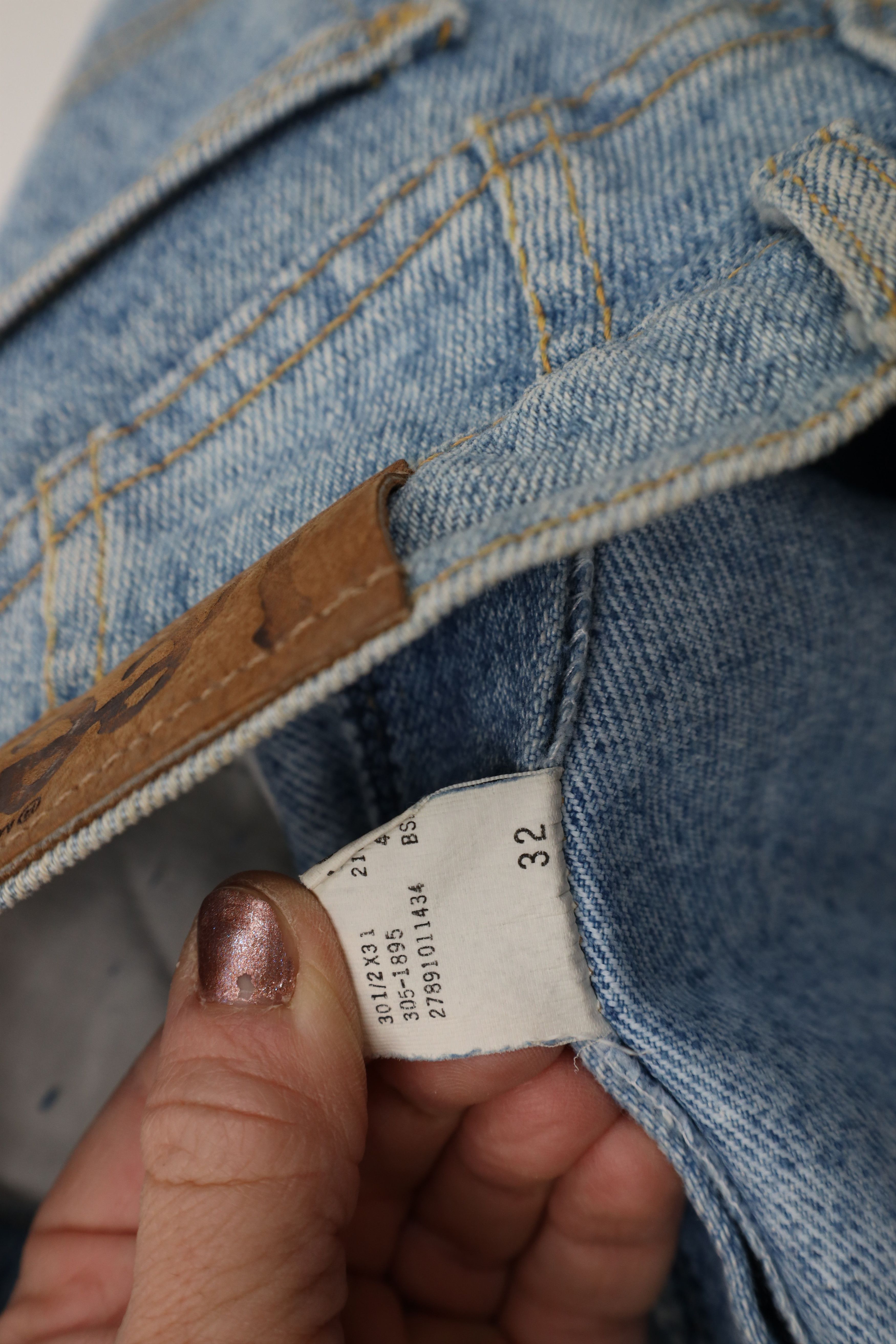 Lee Deadstock Vintage 90s Lee Fit Denim Jeans Blue Pepper USA Size 36" / US 14 / IT 50 - 11 Thumbnail