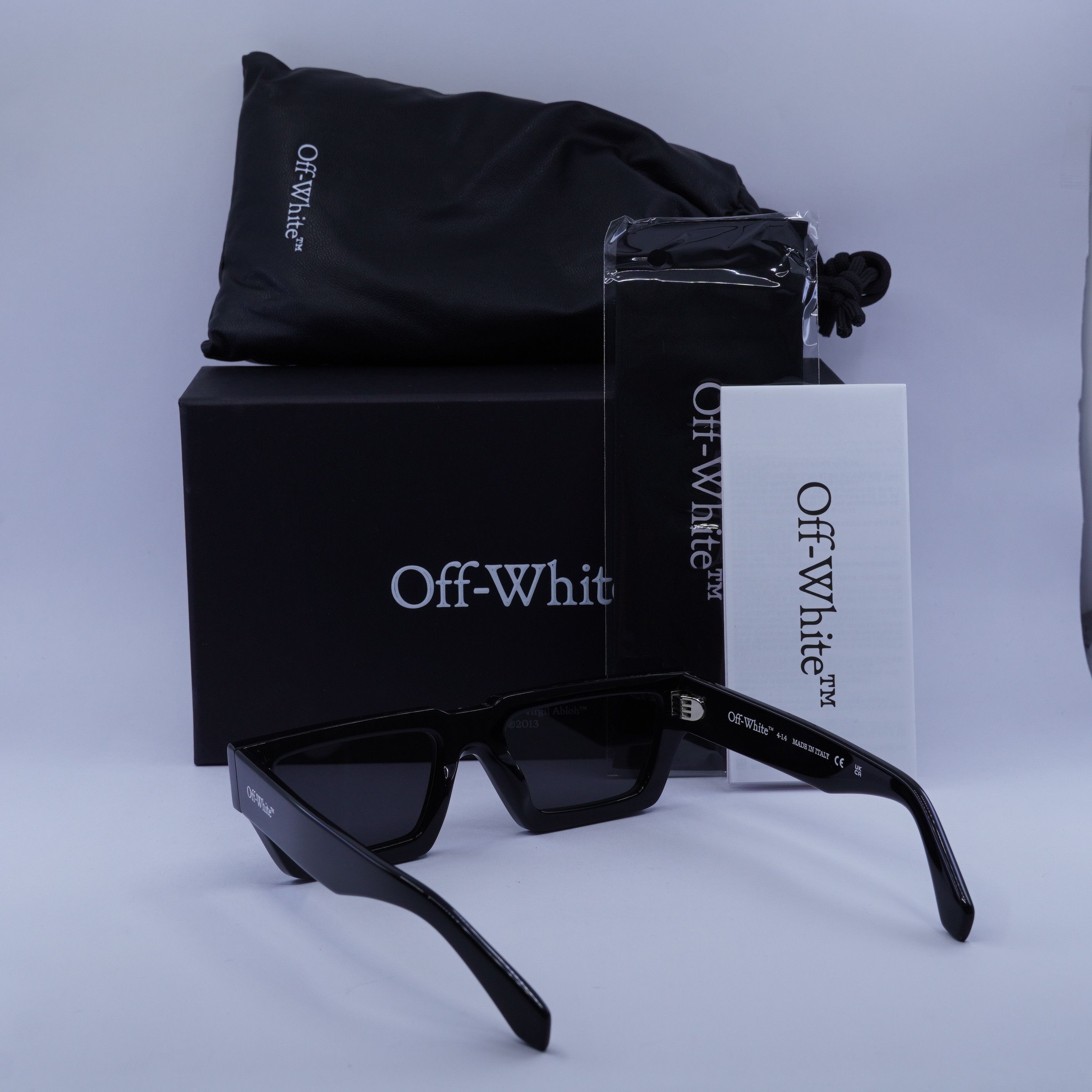 Off-White Off-White OERI129 MANCHESTER 1007 Sunglasses Black Rectangle Size ONE SIZE - 9 Thumbnail
