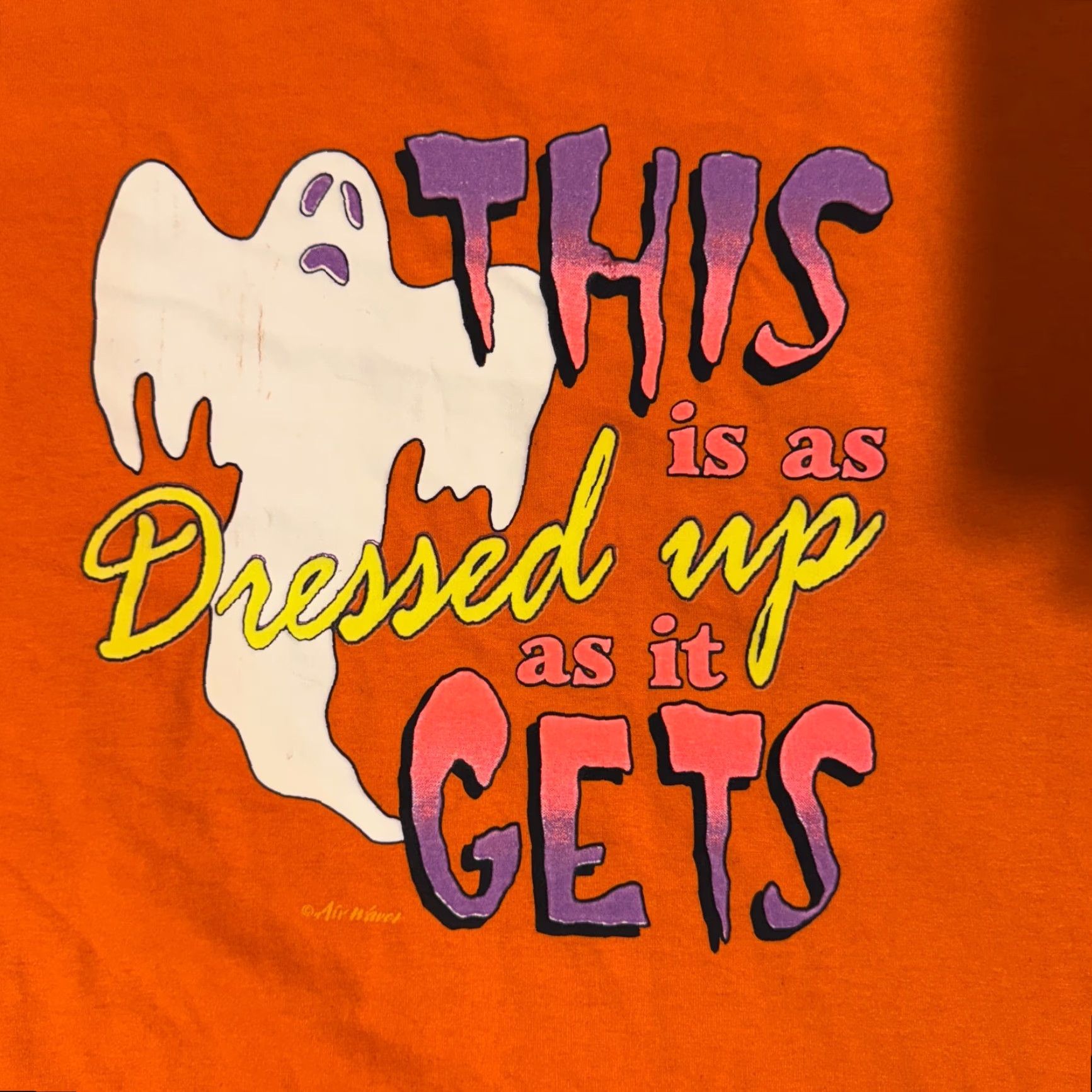 Fruit Of The Loom VINTAGE Fruit of the Loom T-Shirt Halloween Logo Short Sleeve Crew Neck XL Orange Unisex Adults Size US XL / EU 56 / 4 - 3 Thumbnail
