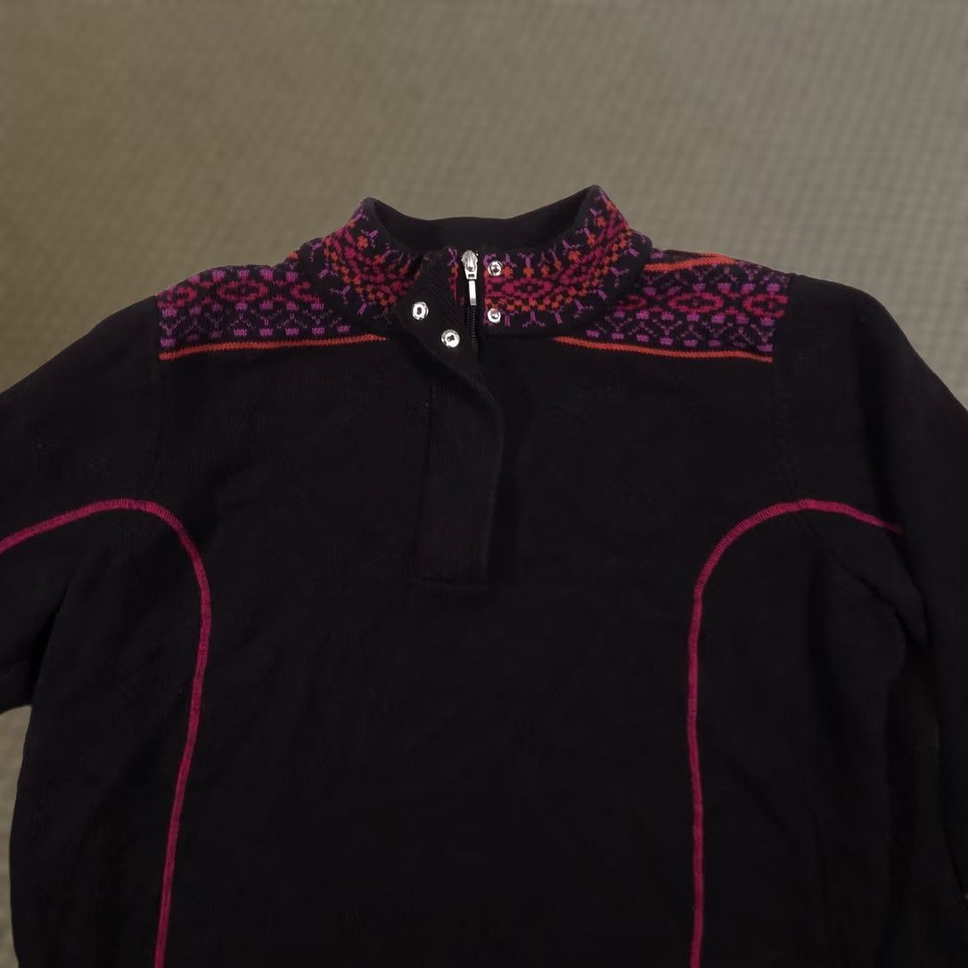 Vintage VINTAGE CJ Banks Sweater Womens 2X Black Mock Neck 1/4 Zip Fair Isle Ski Knit Pullover Size XXL / US 16-18 / IT 52-54 - 1 Thumbnail
