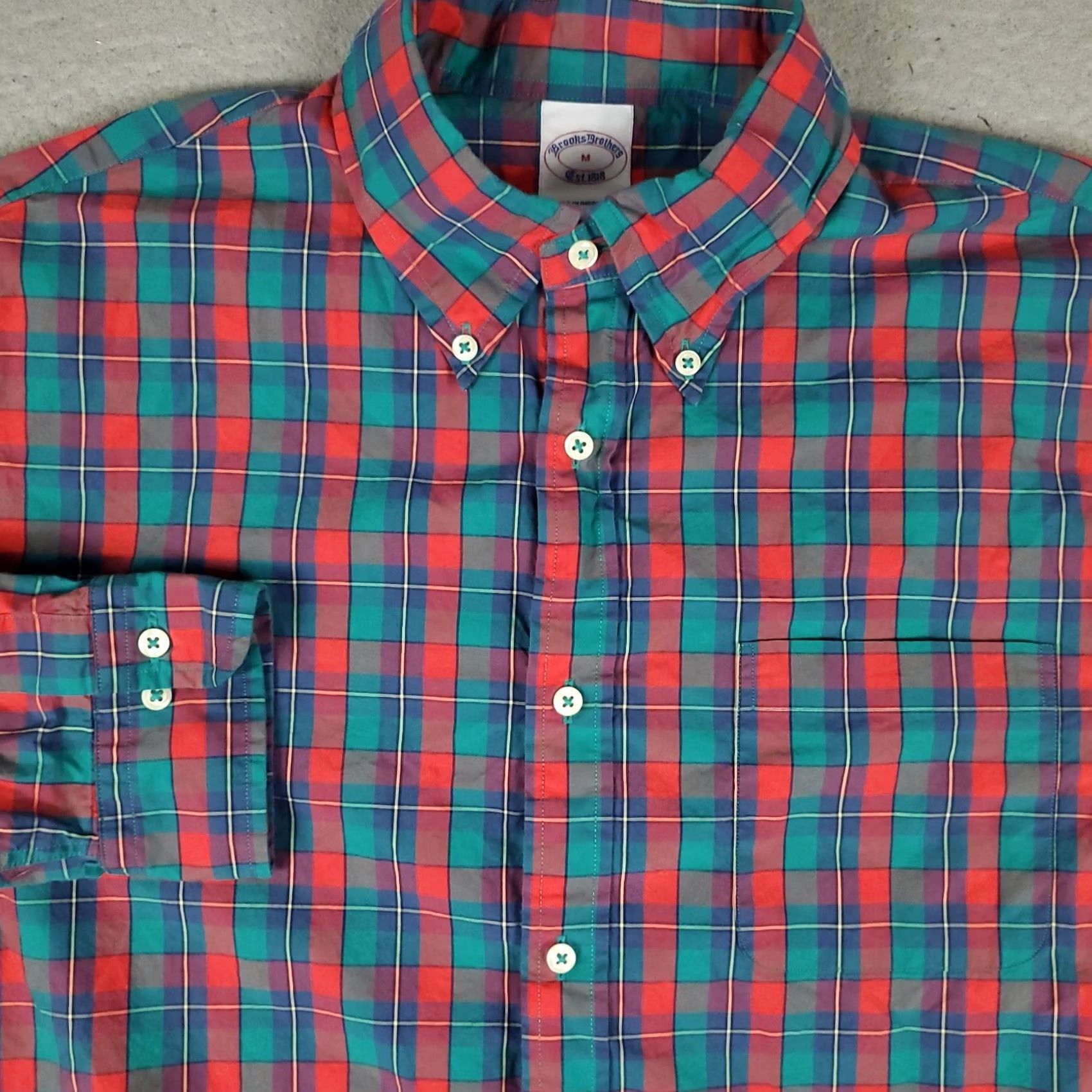 Brooks Brothers Brooks Brothers Shirt Mens Medium Red Green Plaid Button Up Long Sleeve Size US M / EU 48-50 / 2 - 2 Thumbnail
