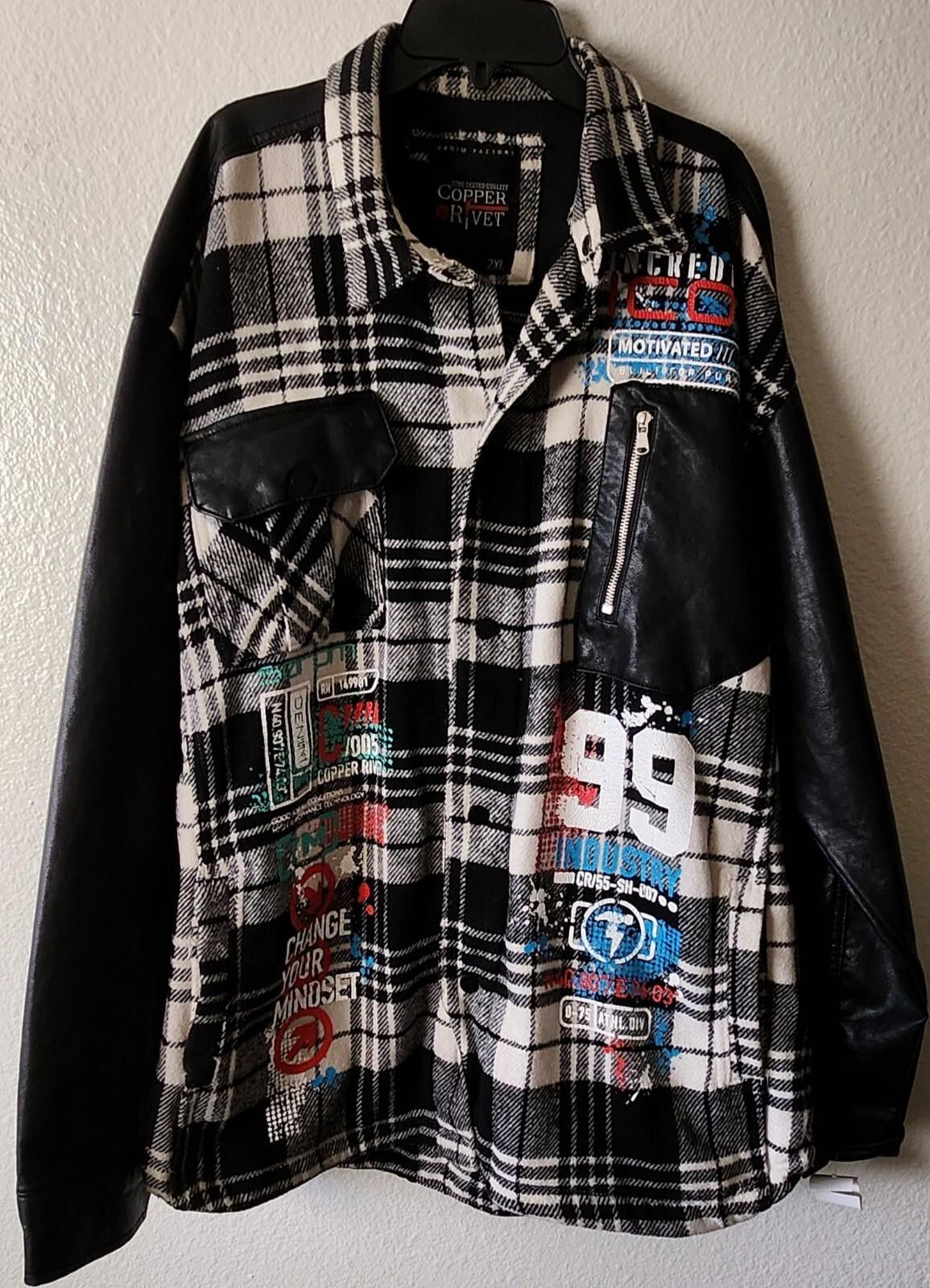 Designer Copper Rivet Fashionable Men’s Jacket Size 2XL Size US XXL / EU 58 / 5 - 1 Thumbnail