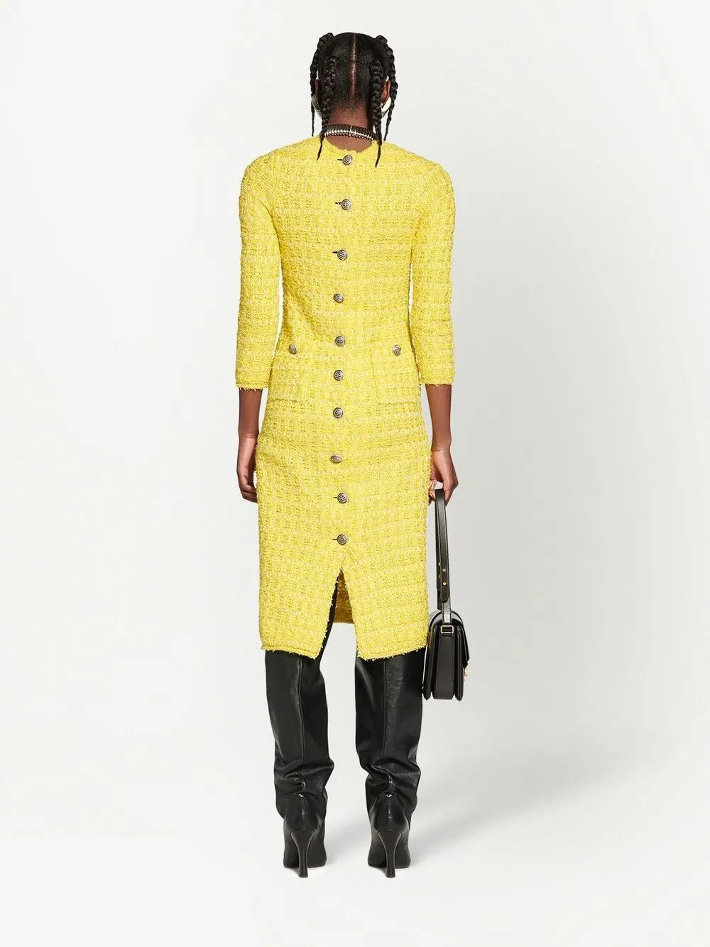 Balenciaga o1y0625 Midi Dress in Yellow Size XS / US 0-2 / IT 36-38 - 4 Thumbnail