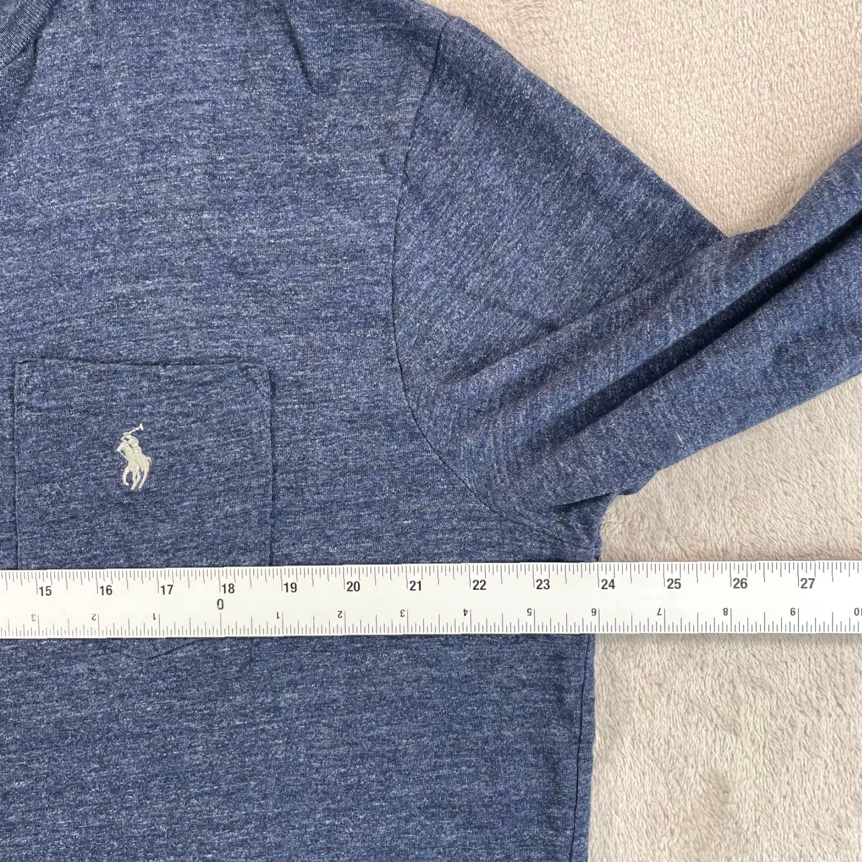 Polo Ralph Lauren Polo Ralph Lauren T Shirt Men XL Heather Blue Pocket Pony Preppy Crew Neck LS Size US XL / EU 56 / 4 - 5 Thumbnail