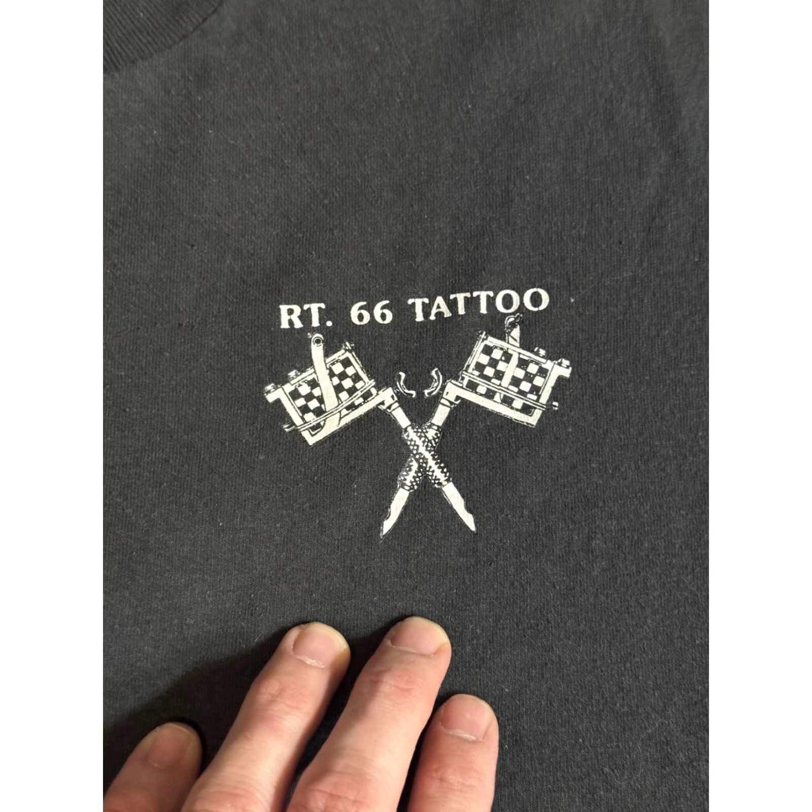 Fruit Of The Loom VINTAGE Route 66 Tattoos New Mexico T Shirt XL Black Cotton 90s Biker Tattoo MC Harley Fruit of the Loom Mens Short Sleeve Crew Neck Double-Sided Size US XL / EU 56 / 4 - 4 Thumbnail