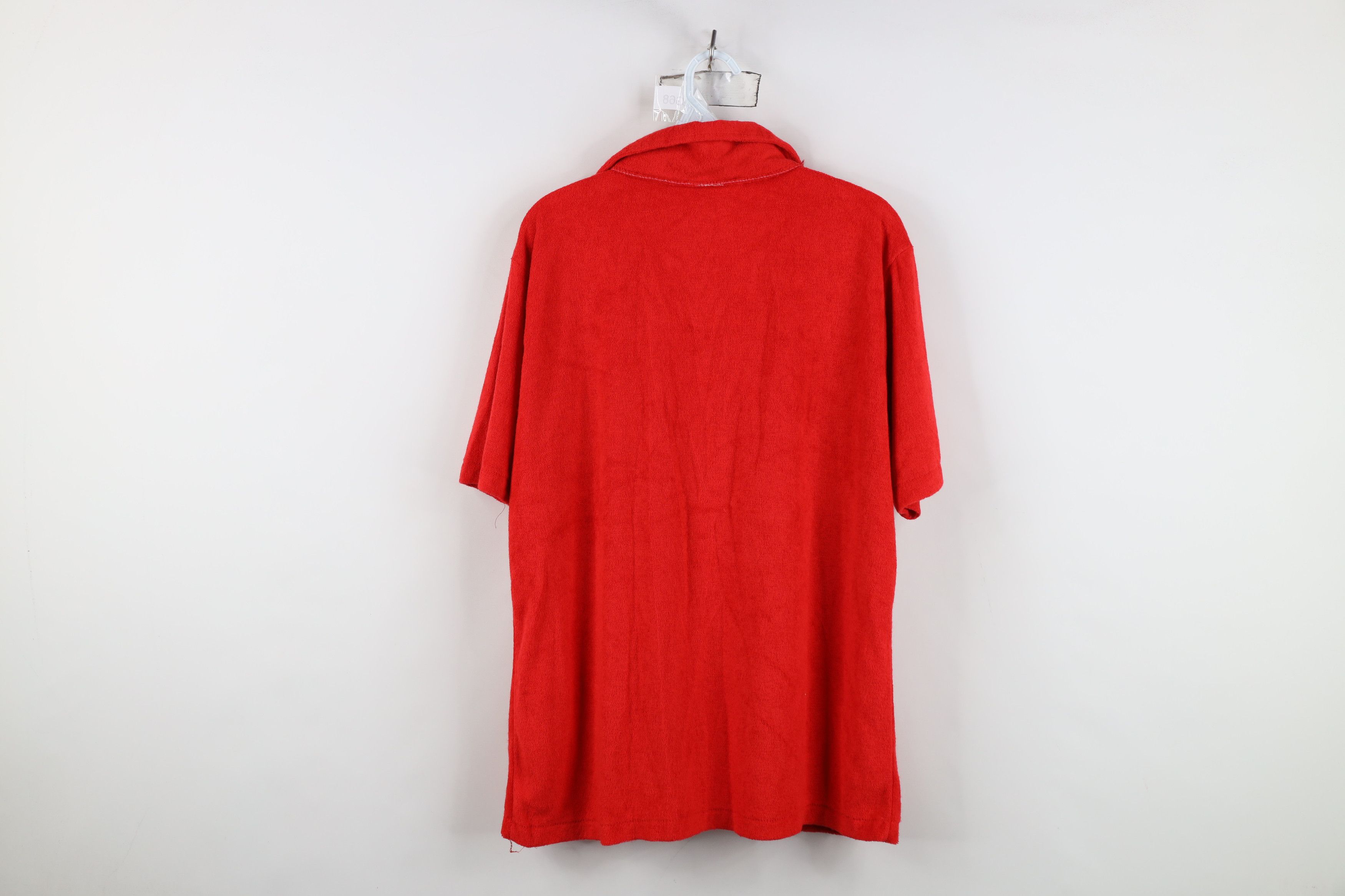 Vintage Vintage 70s Streetwear Cloth Collared Polo Shirt Red USA Size US L / EU 52-54 / 3 - 12 Thumbnail