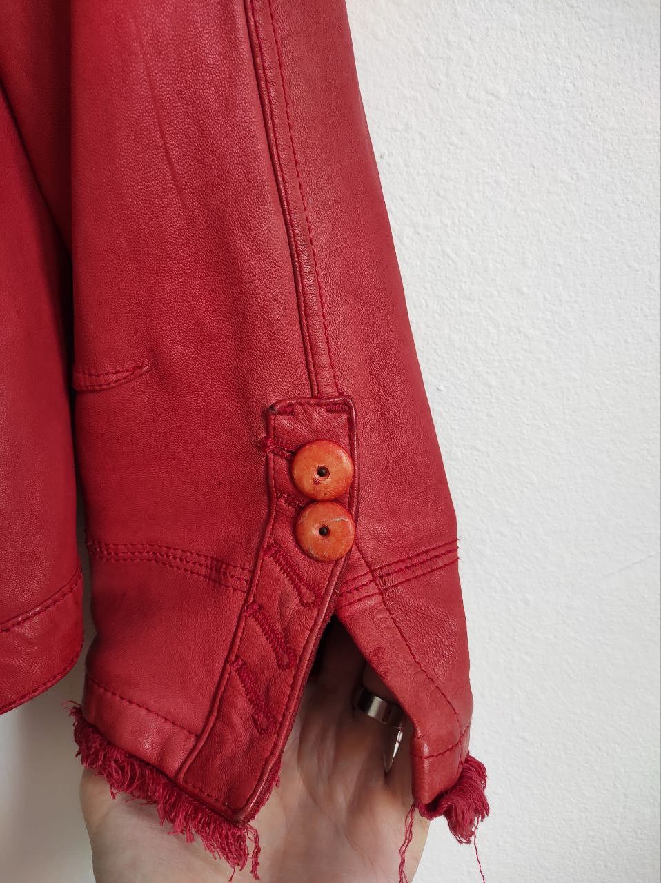 Marithe + Francois Girbaud Marithe Francois Girbaud Leather Red Bomber Jacket Size M-L Size L / US 10 / IT 46 - 7 Thumbnail