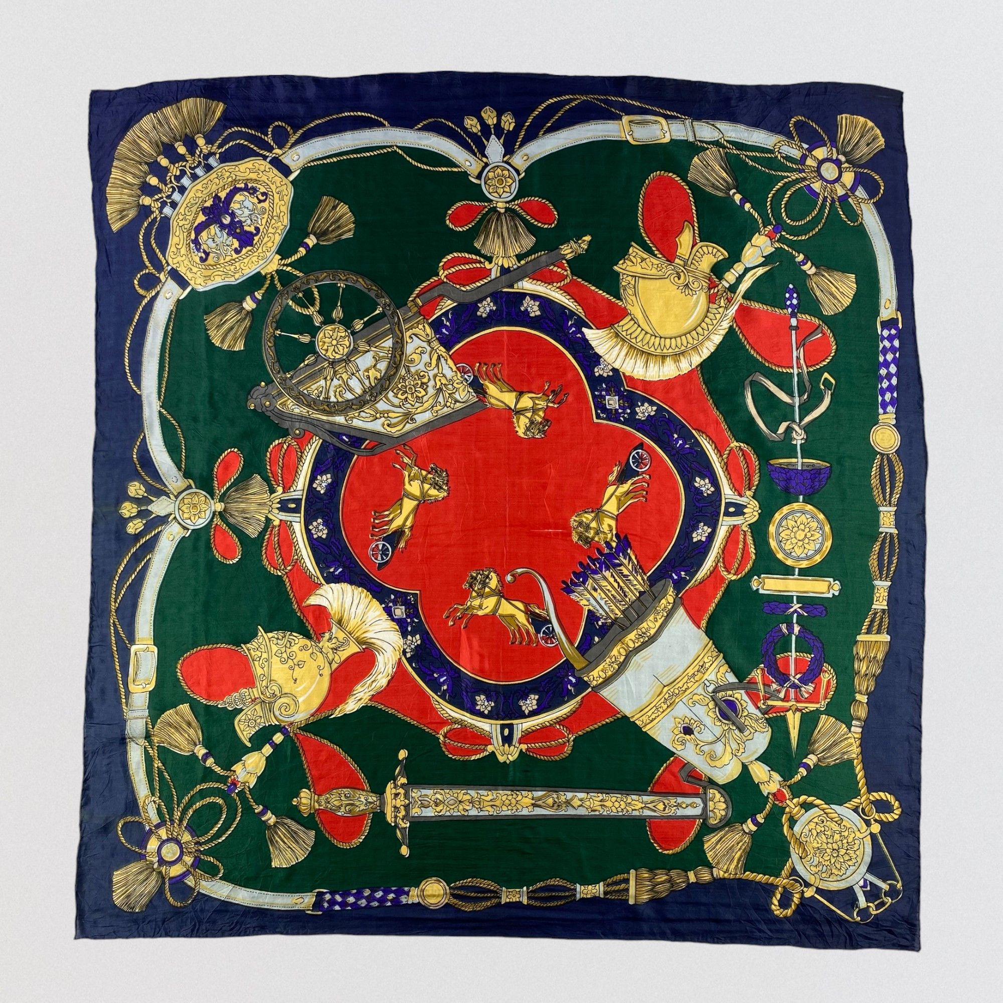 Vintage Italian Silk Scarf Hand Rolled SS047