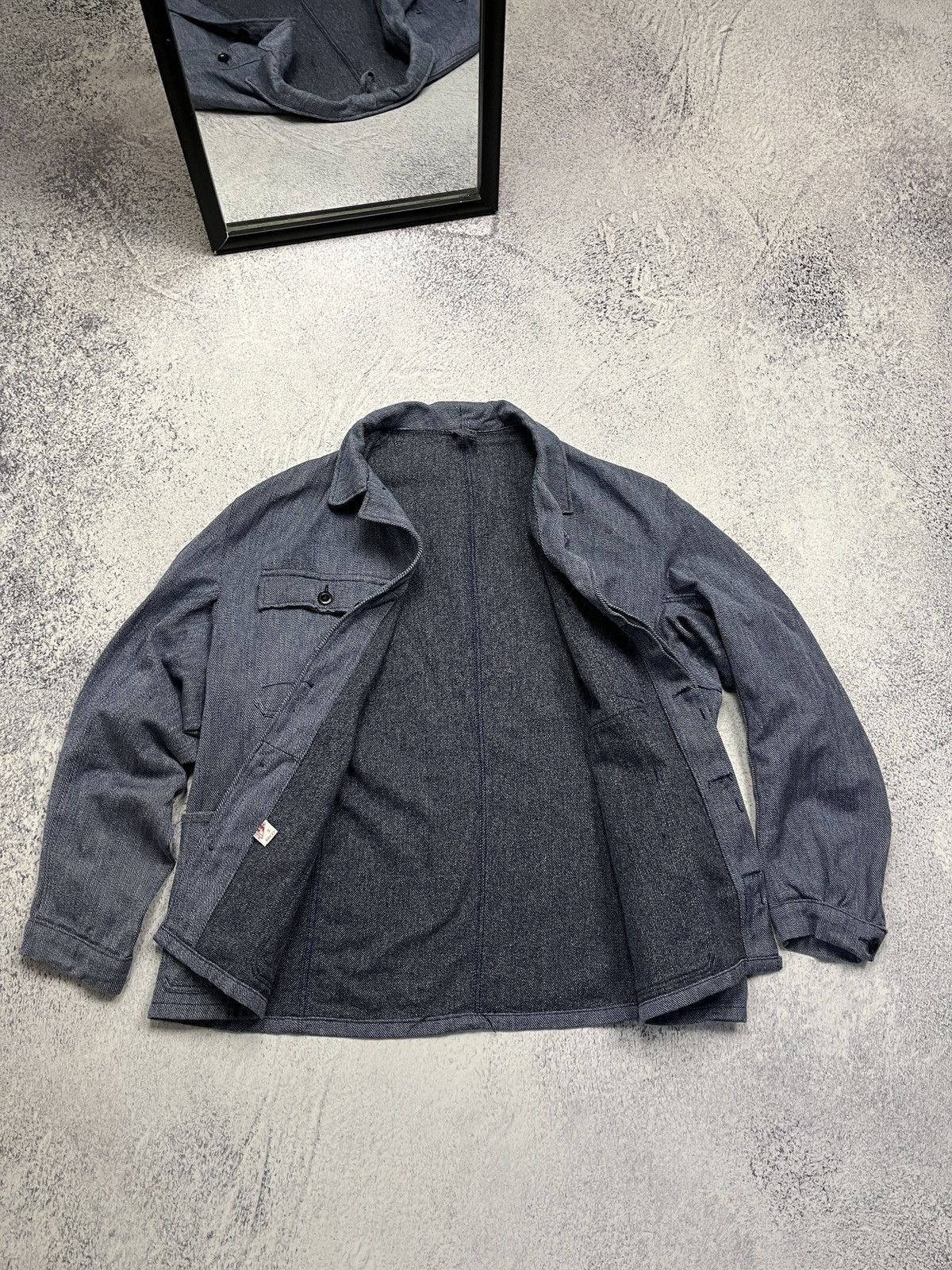 Vintage Vintage 90's French Work Denim Jacket Le Laboureur Lutteurs Size US L / EU 52-54 / 3 - 12 Thumbnail