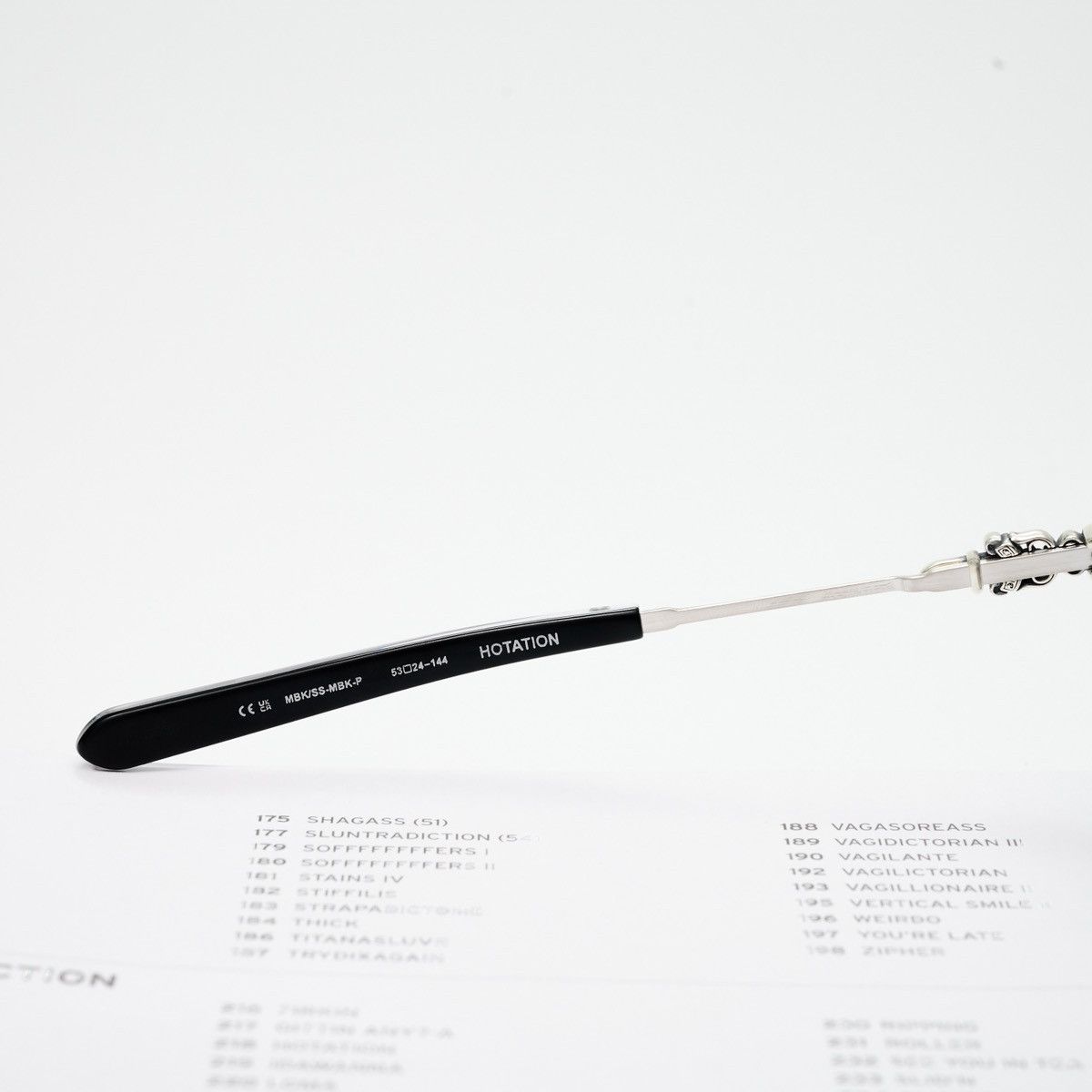 Chrome Hearts CHROME HEARTS HOTATION MATTE BLACK/ SHINY SILVER - MATTE BLACK - PLASTIC SUNGLASSES Size ONE SIZE - 5 Thumbnail