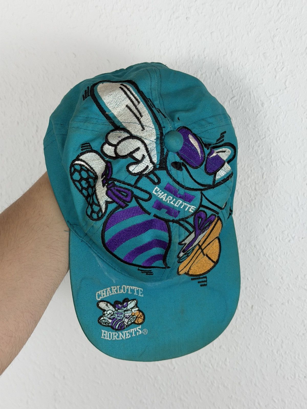 The Game Vintage Charlotte Hornets Hat Big Logo Snapback Cap 90s NBA Size ONE SIZE - 6 Thumbnail