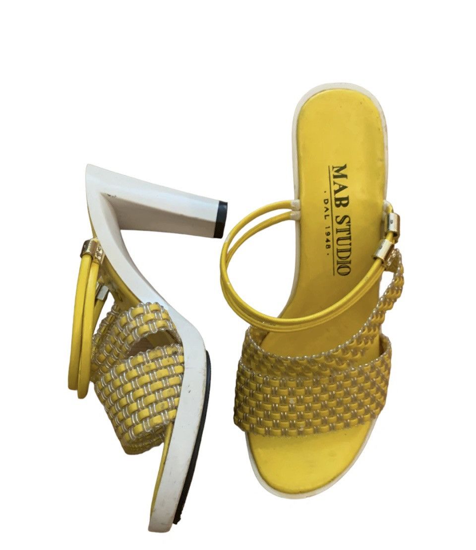 Designer × Vintage Vintage Y2K 90s Heels in yellow Size US 6 / IT 36 - 8 Thumbnail