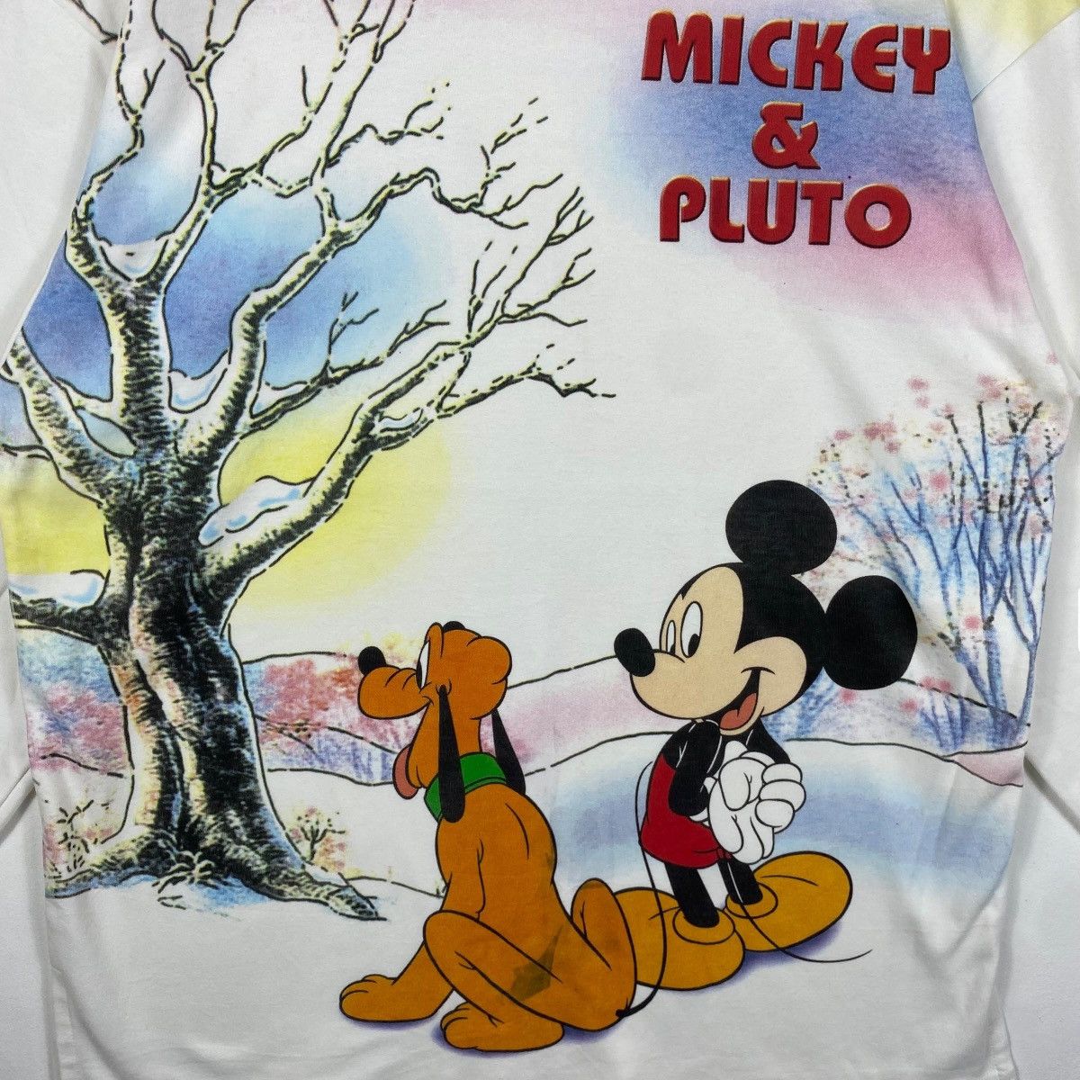 Mickey Unlimited Vintage 90s MICKEY UNLIMITED Mickey & Pluto Full Print Size US M / EU 48-50 / 2 - 2 Thumbnail