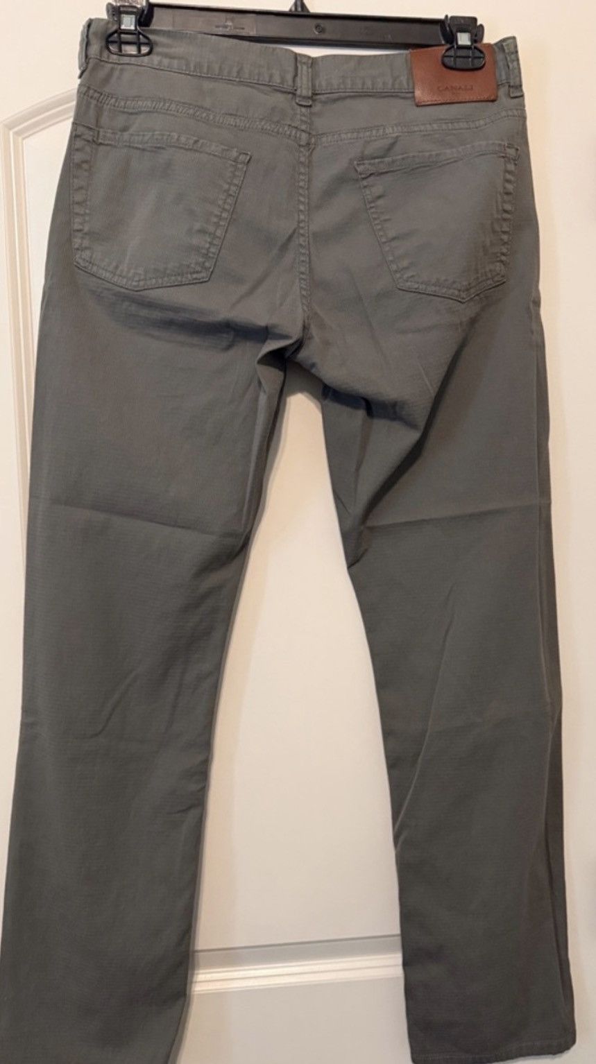 Canali Canali Olive Gray Straight Leg Mens Pants Size US 32 / EU 48 - 2 Thumbnail