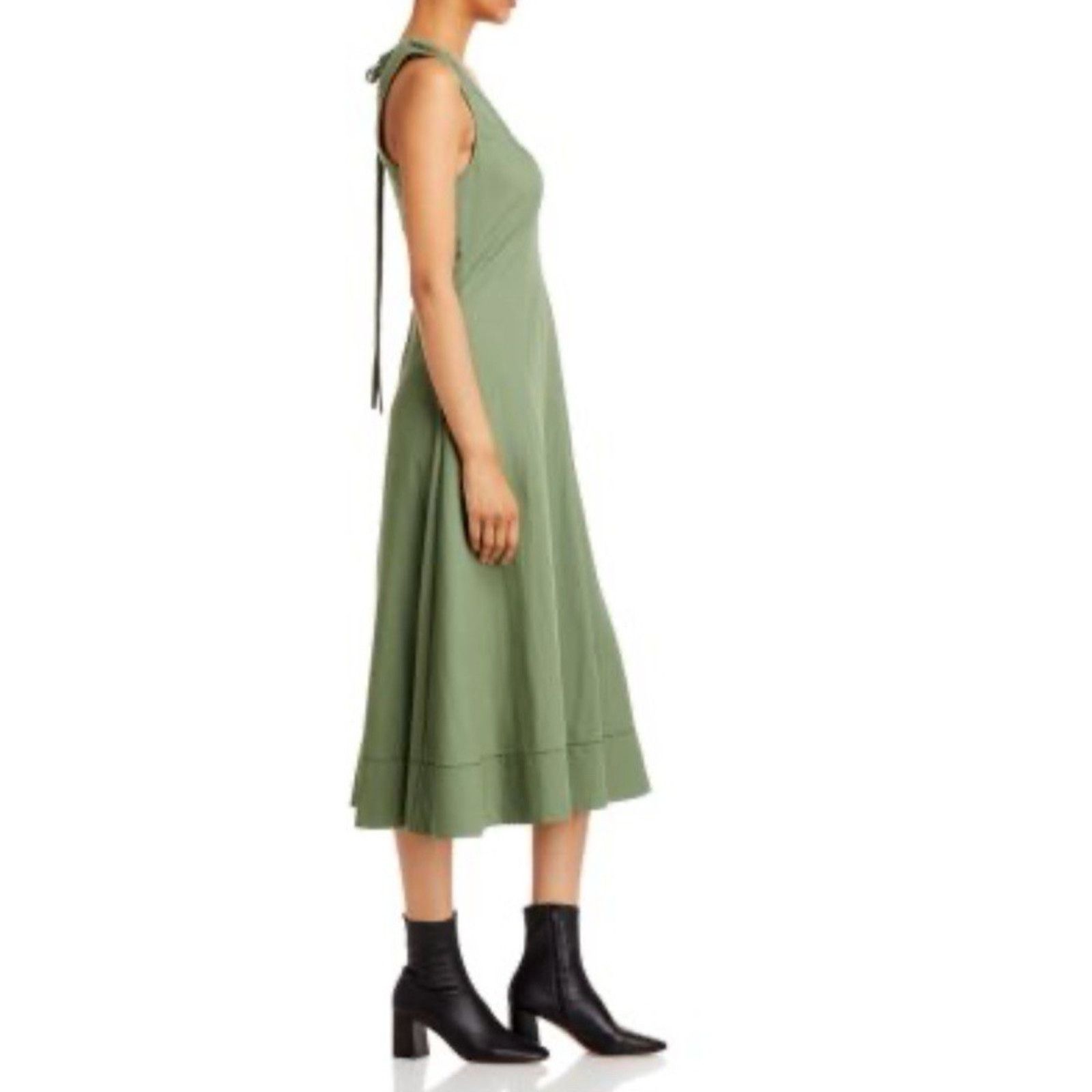 Proenza Schouler Proenza Schouler White Label Drawstring Midi Dress Green 6 Size M / US 6-8 / IT 42-44 - 4 Thumbnail