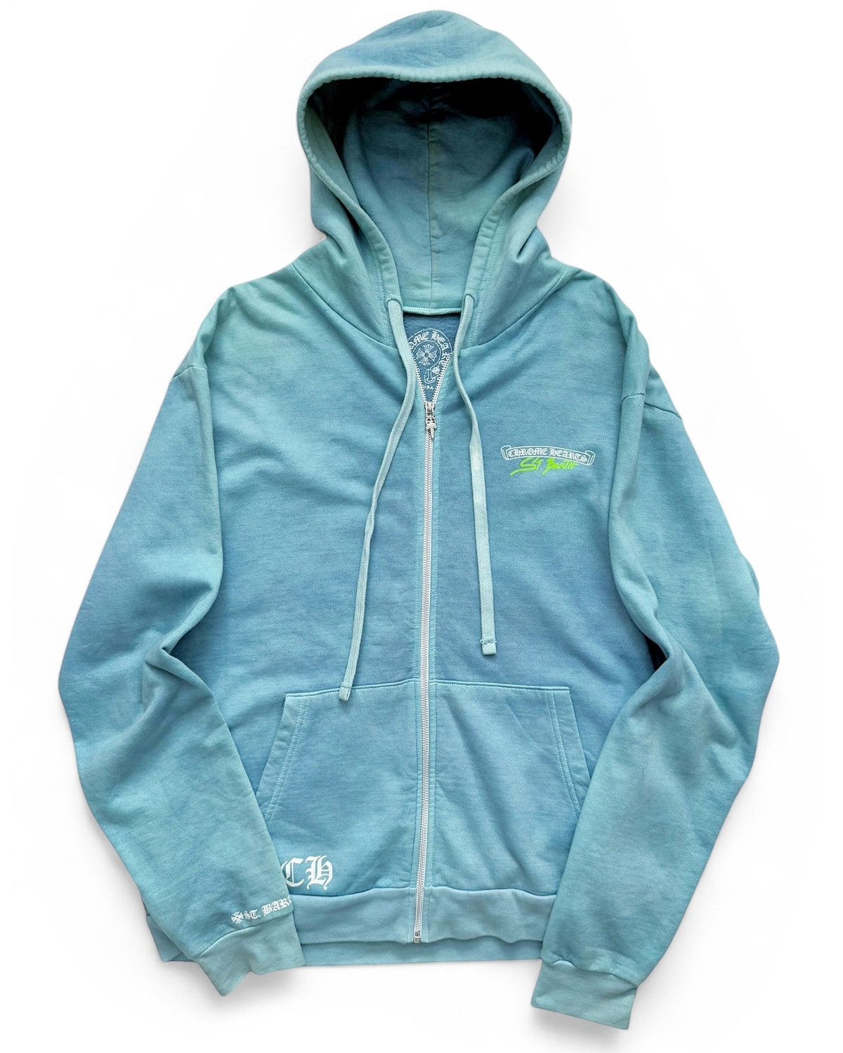 Chrome Hearts RARE St Barth Overdyed Silver Horseshoe Zip Up Size US L / EU 52-54 / 3 - 1 Thumbnail