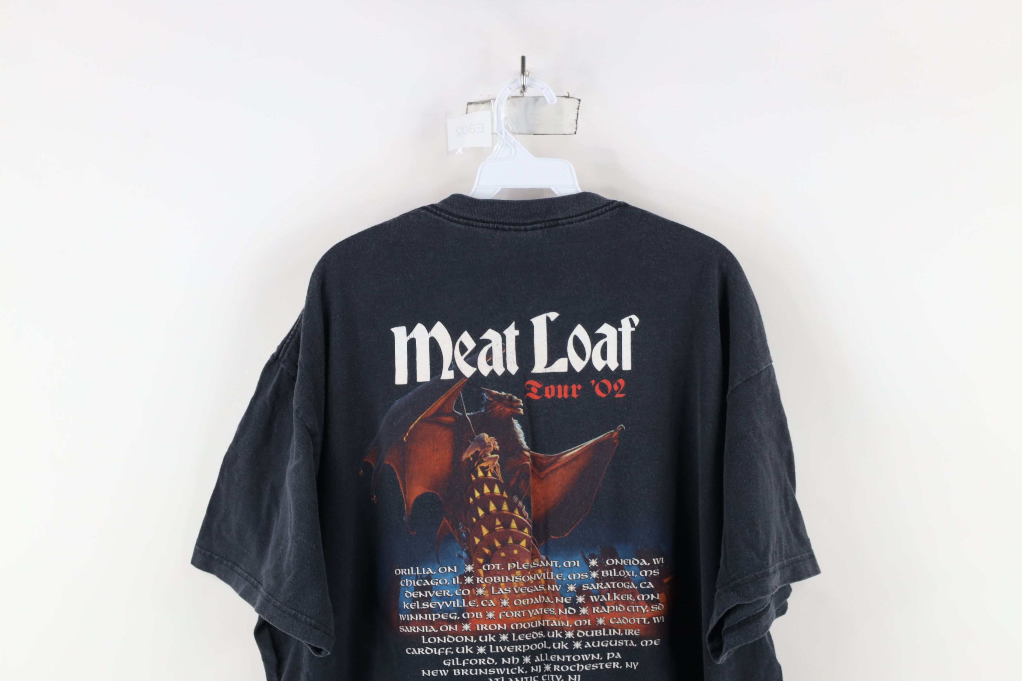 Vintage Vintage 2002 Tour Meat Loaf Band Short Sleeve T-Shirt Black Size US XXL / EU 58 / 5 - 12 Thumbnail