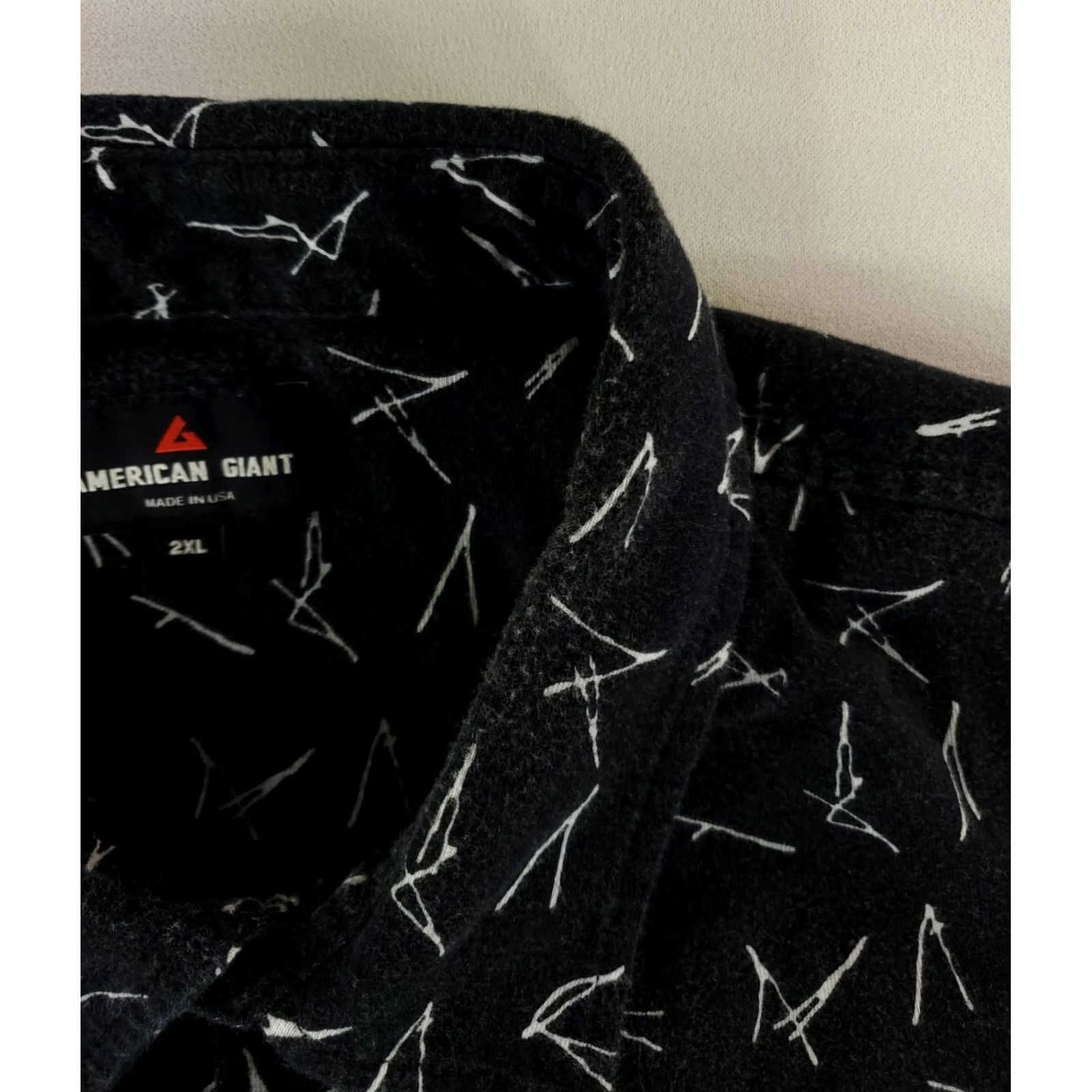Vintage American Giant Shirt Button Up Patterned Black Short Sleeve Mens 2XL Size US XXL / EU 58 / 5 - 2 Thumbnail