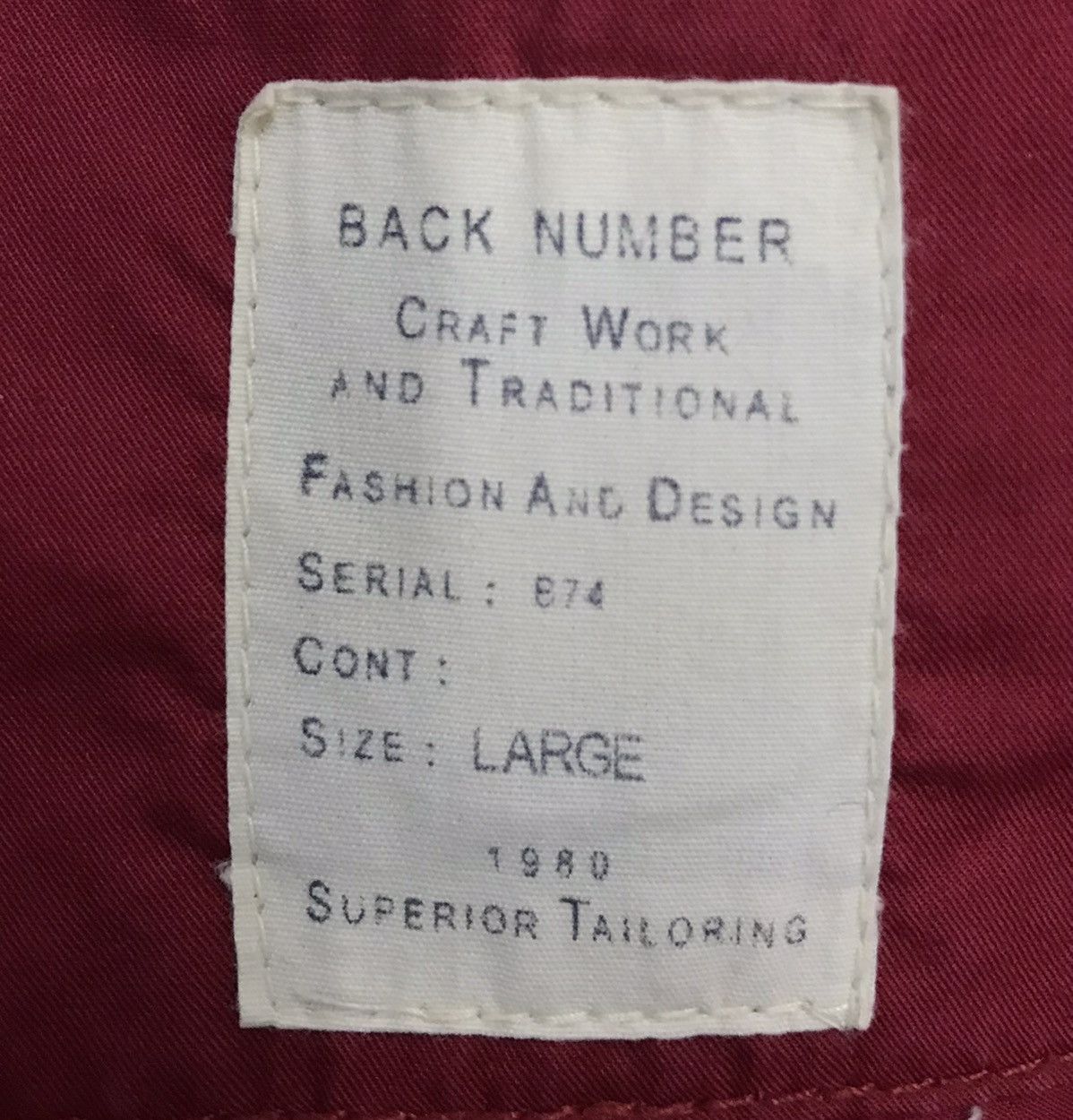 Japanese Brand × Vintage Vintage Back Number 1980 Superior Tailoring Jacket Size US L / EU 52-54 / 3 - 11 Thumbnail
