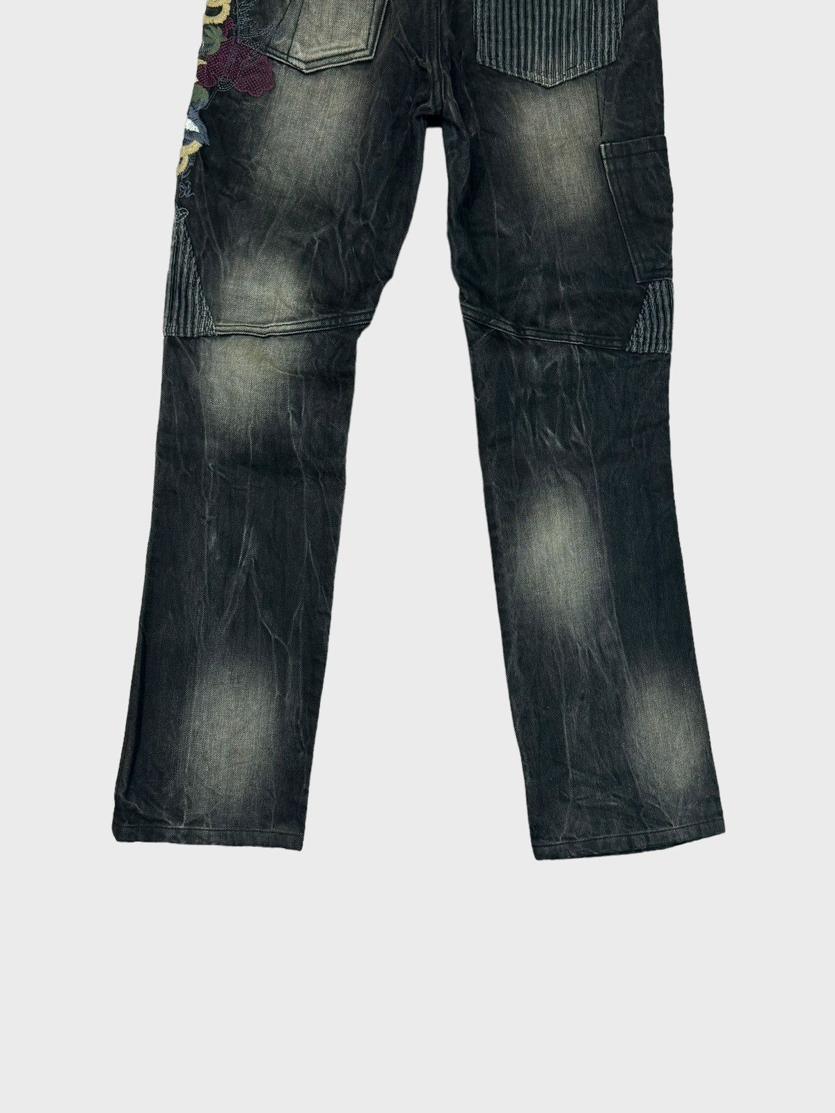If Six Was Nine i2N Jeans Floral Motive Embroidered Acid Wash Denim Size US 28 / EU 44 - 12 Thumbnail