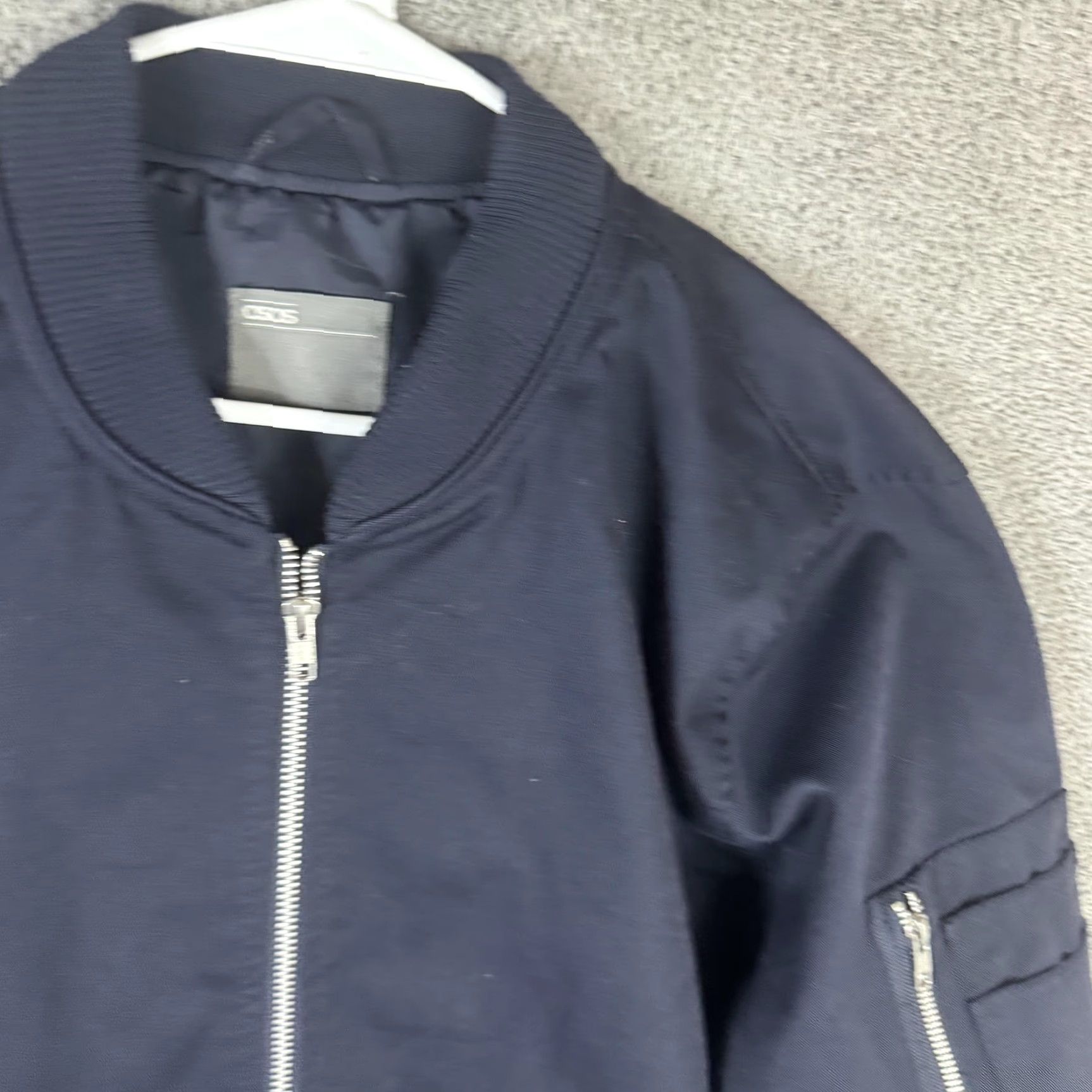 Asos ASOS Jacket Mens L Blue Bomber Full Zip Canvas Lined Pockets Casual Outdoor Size US L / EU 52-54 / 3 - 6 Thumbnail