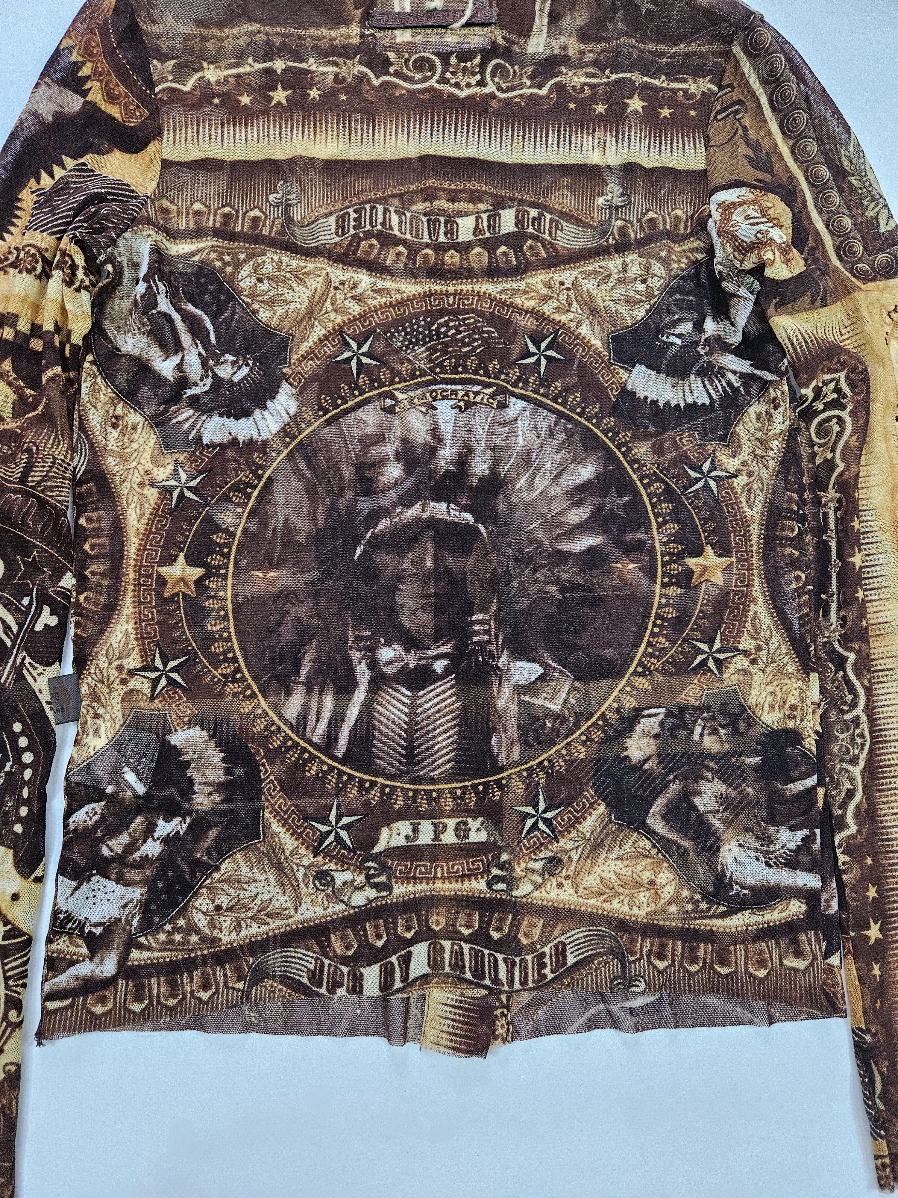 Jean Paul Gaultier jpg jeans native american all over print button up mesh top Size M / US 6-8 / IT 42-44 - 9 Thumbnail
