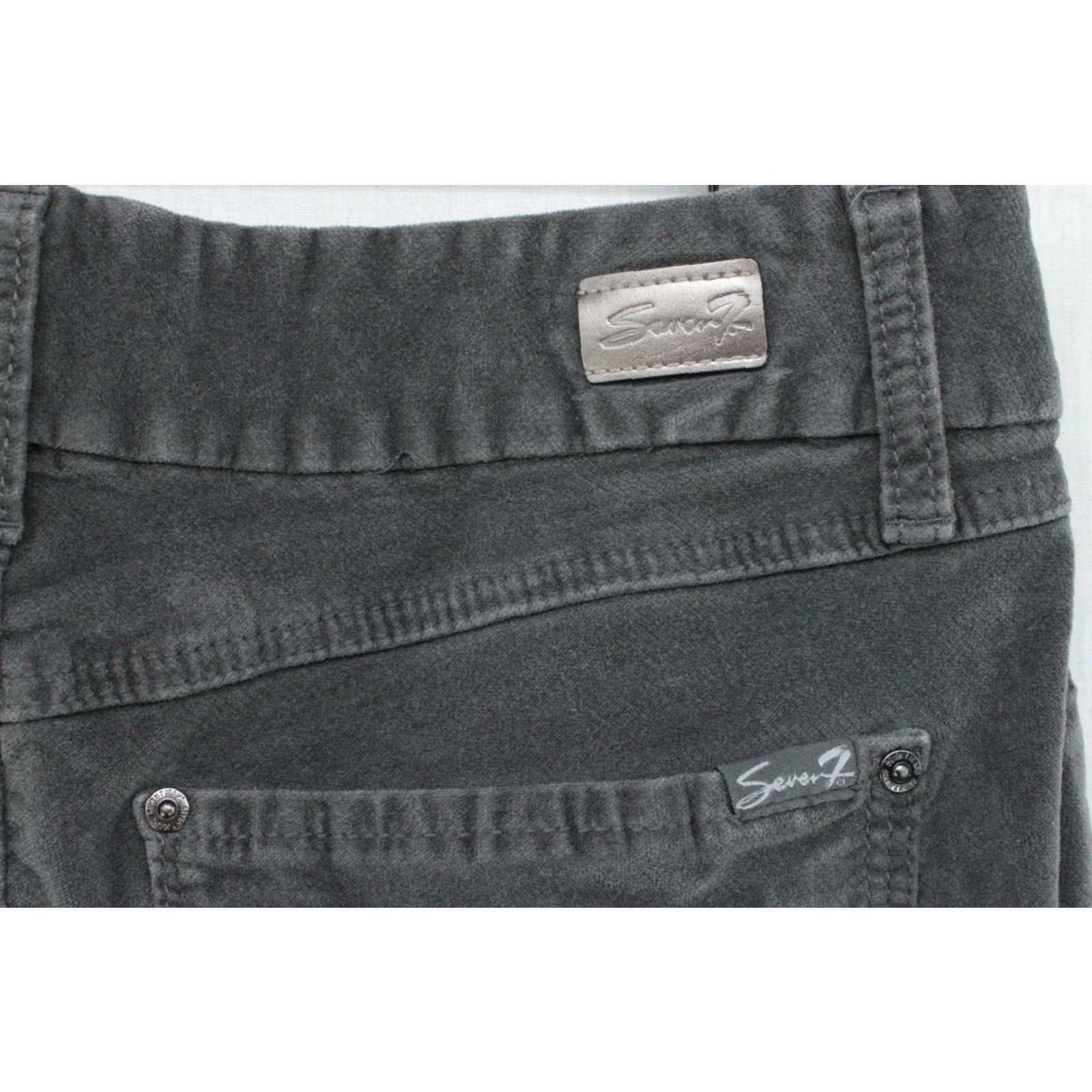 Vintage VINTAGE? (No) Seven7 Pants Women's 12 High Rise Skinny Tummyless Gray Stretch Corduroy Size 34" / US 12 / IT 48 - 7 Thumbnail