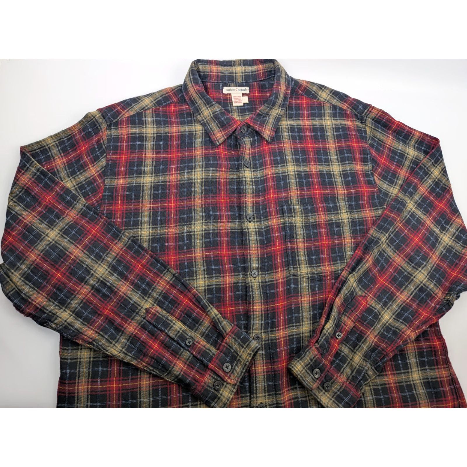 Carbon2Cobalt Carbon 2 Cobalt Shirt Men's Large Red Plaid Flannel Double Layer Outdoor 133093 Size US L / EU 52-54 / 3 - 2 Thumbnail