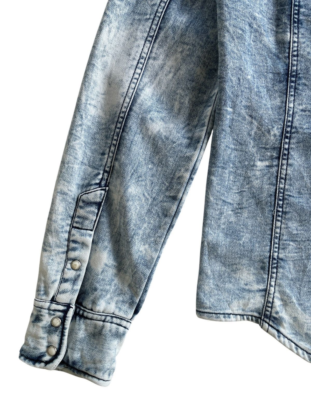 In The Attic Acid Washed Denim Western Shirt Size US S / EU 44-46 / 1 - 12 Thumbnail