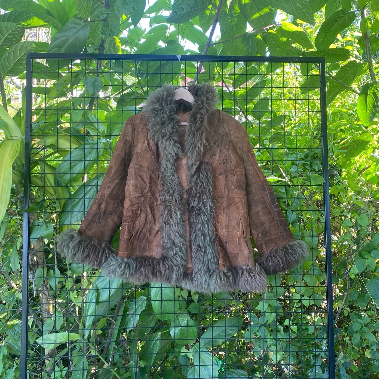Genuine Leather × Vintage Vintage Fluffy Quilted Leather Jacket Size L / US 10 / IT 46 - 1 Thumbnail