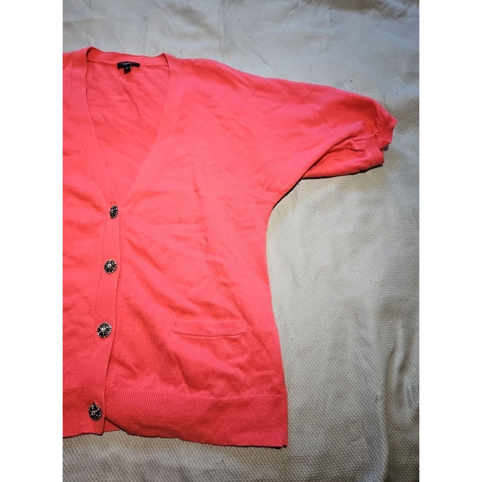 Talbots Talbots Cardigan Womens Large Pink Cotton Angora Cashmere Wool Knit 3/4 Sleeve V-Neck Button Sweater Size L / US 10 / IT 46 - 6 Thumbnail