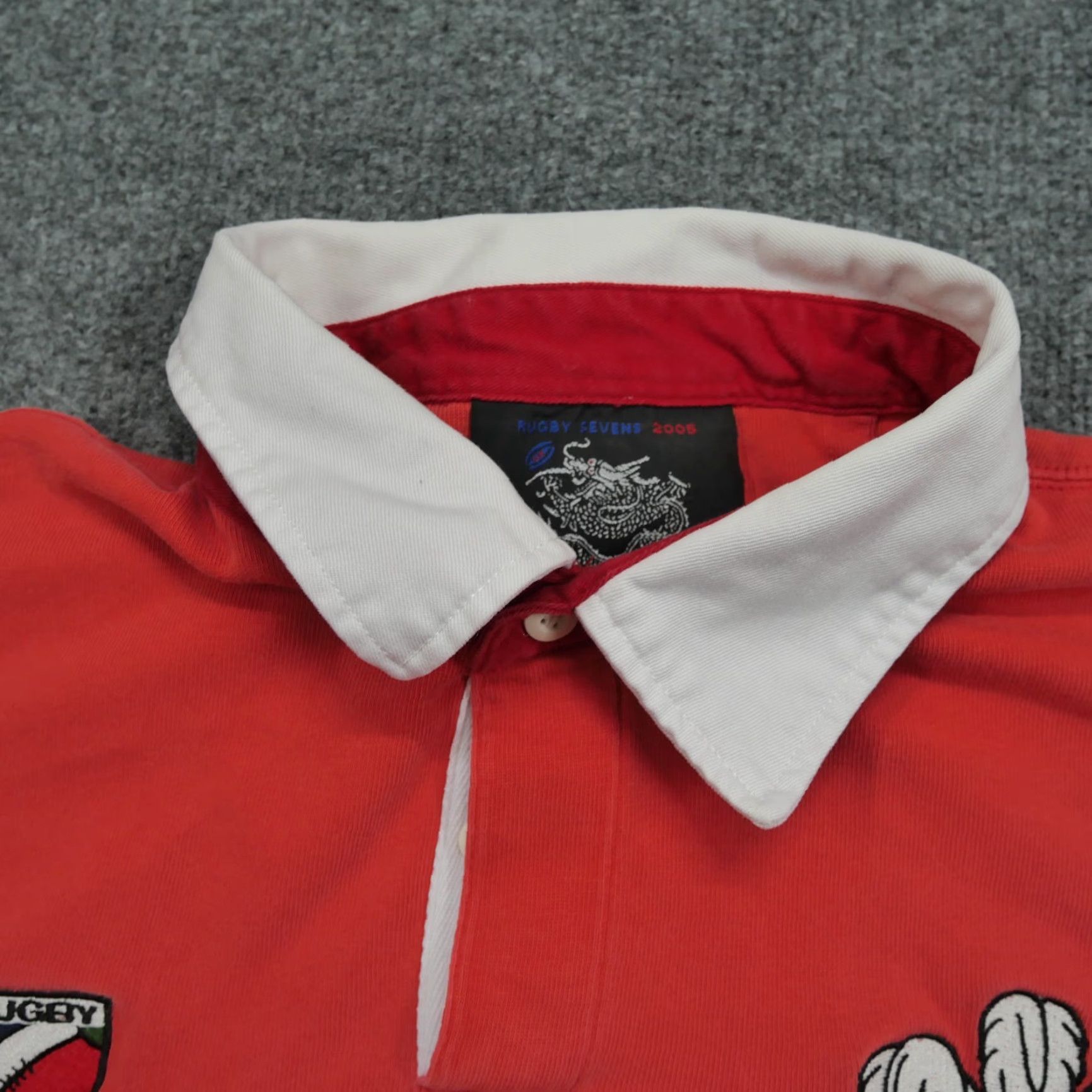 Vintage VINTAGE Rugby Seven Shirt Mens 2XL Red Wales Jersey Hong Kong 2005 Y2K Polo Short Sleeve Collared Knit Cotton Logo 90s Football Mens Size US XXL / EU 58 / 5 - 5 Thumbnail