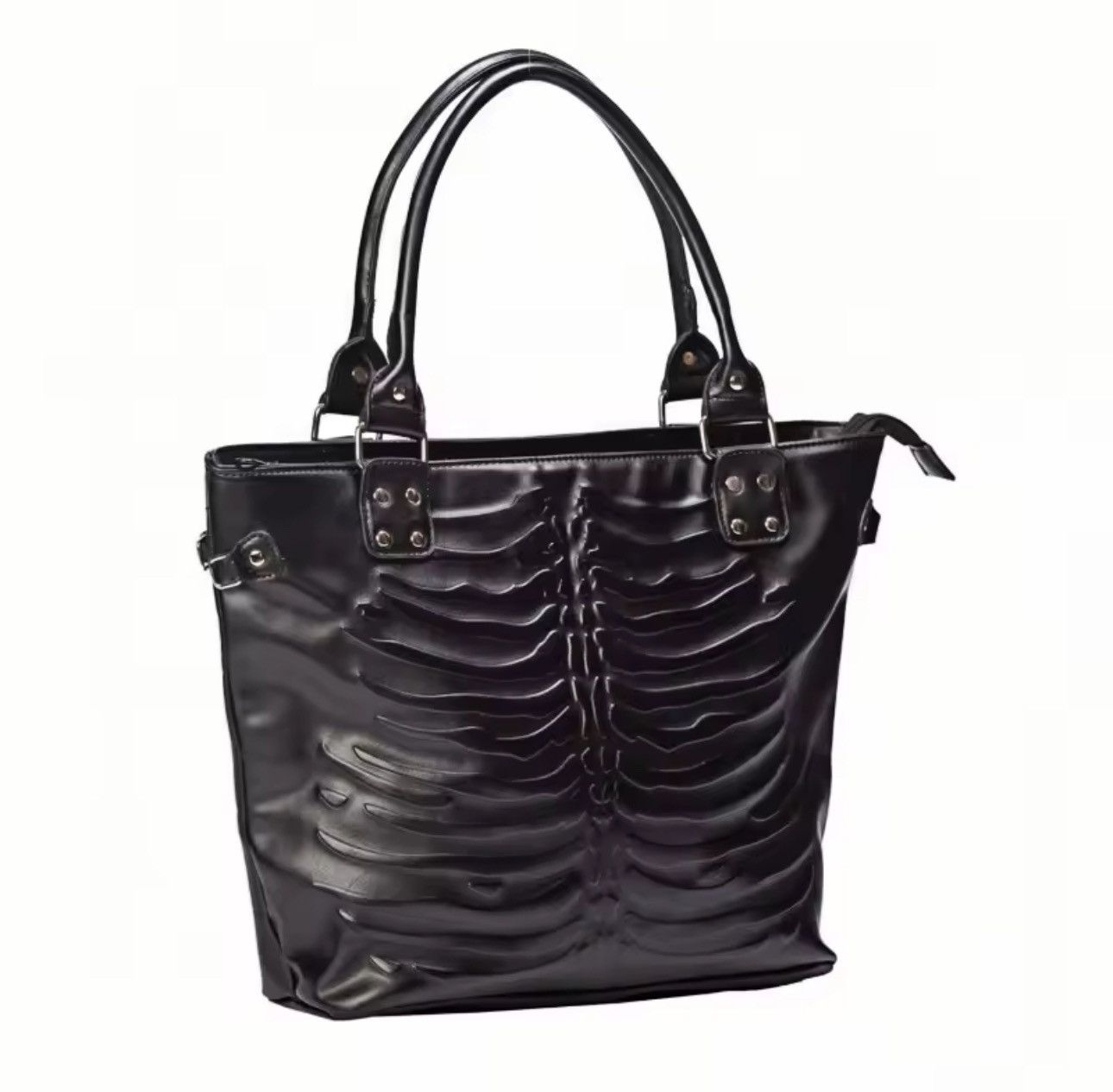Other Gothic Punk Large Capacity Skeleton Print Shoulder Bag Size ONE SIZE - 4 Thumbnail