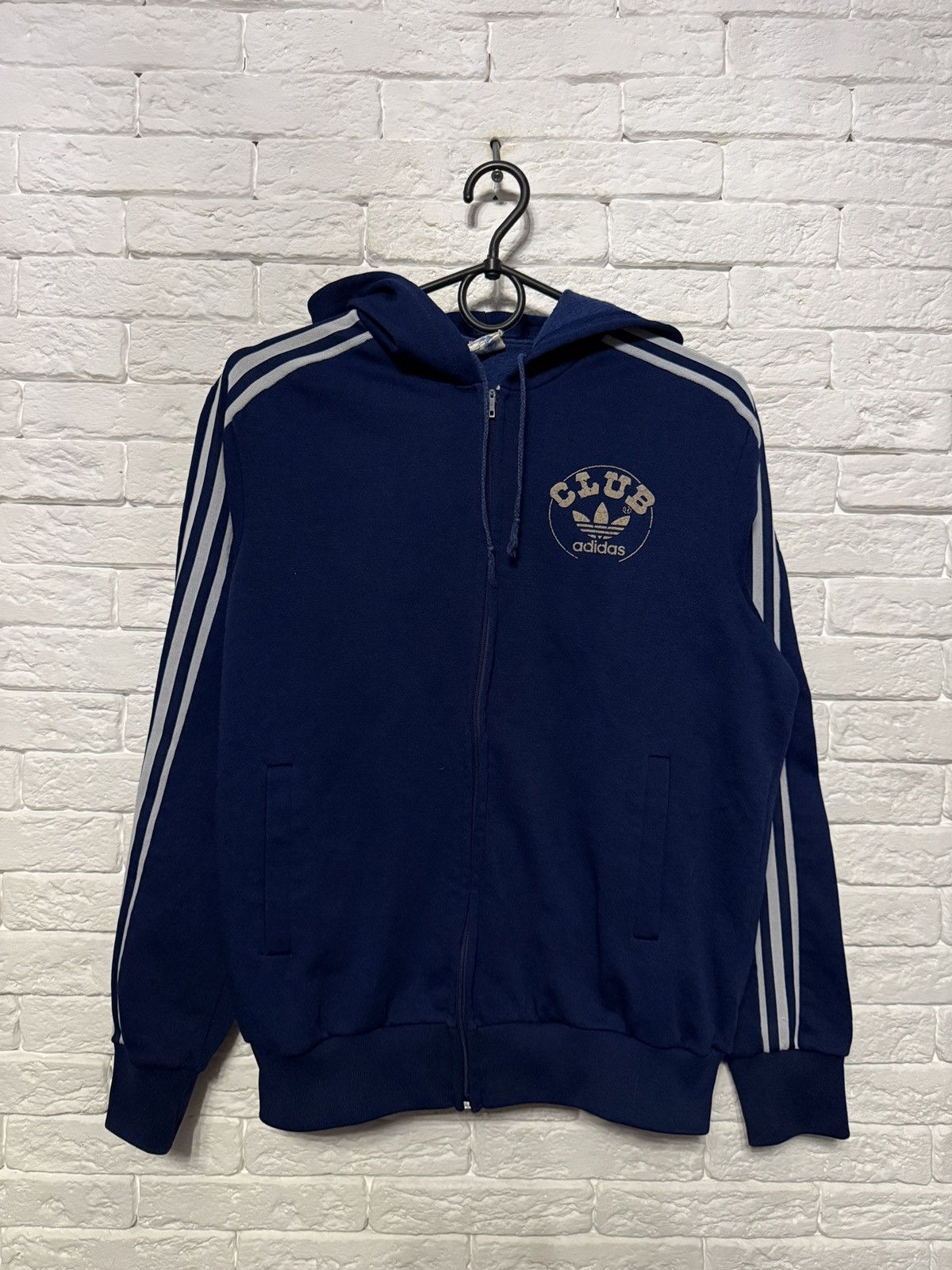 Adidas Rare Vintage 80`s Adidas Club Full Zip Hoodie France Sz S Size US S / EU 44-46 / 1 - 1 Thumbnail
