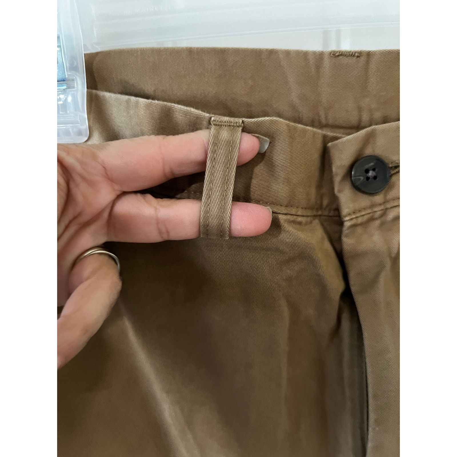 Haggar H26 Chino Pants Slacks Men's 32x34 Tan Flat Front Pockets Size US 32 / EU 48 - 8 Thumbnail