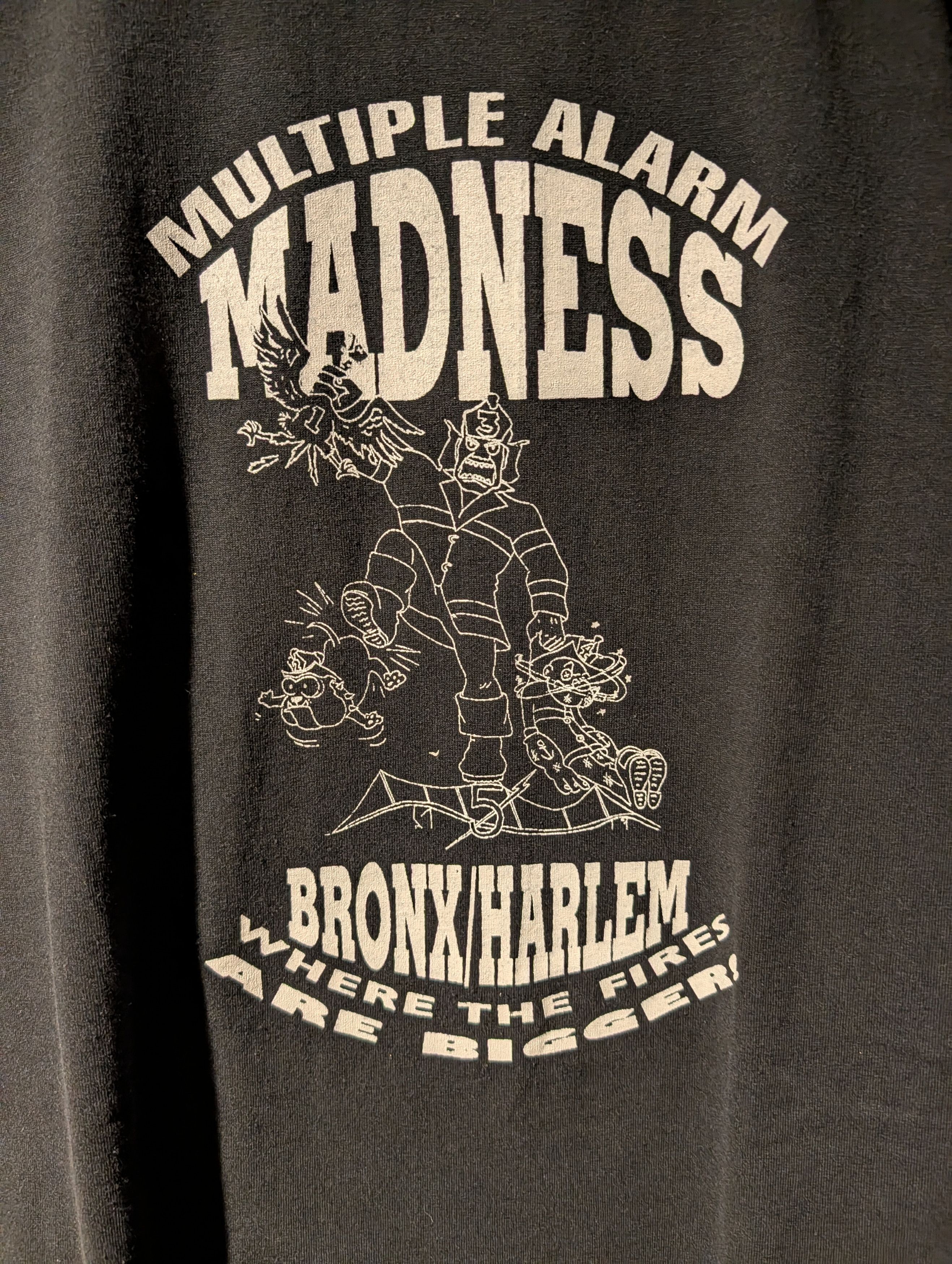Hanes Vintage 90s Multiple Alarm Madness Where the Fires T-Shirt Size US XL / EU 56 / 4 - 2 Thumbnail