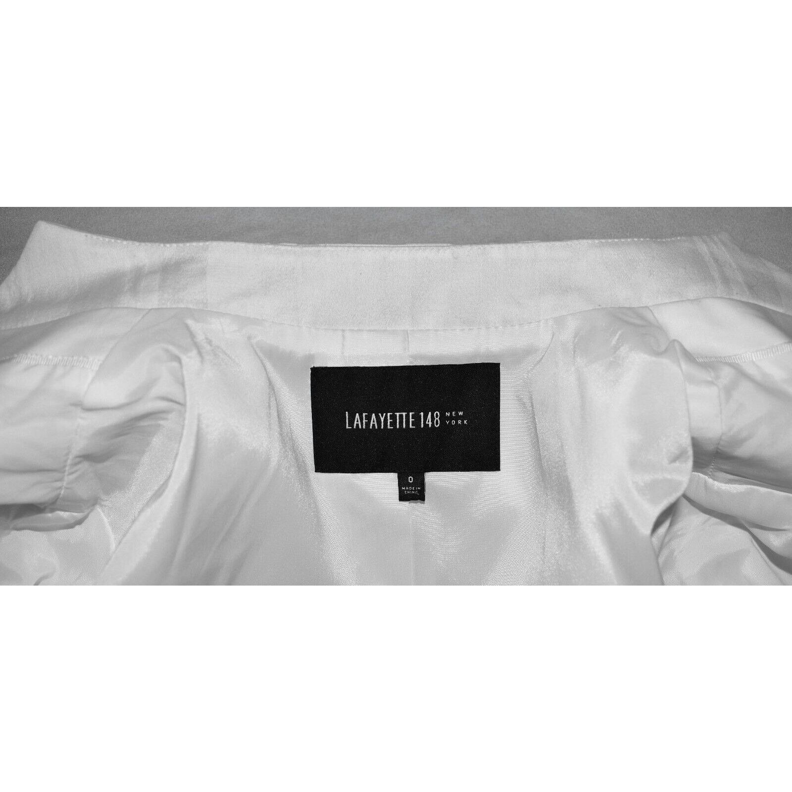 Lafayette 148 NEW LAFAYETTE 148 White Cotton Stand Collar Jacket Blazer 0 Size XS / US 0-2 / IT 36-38 - 5 Thumbnail