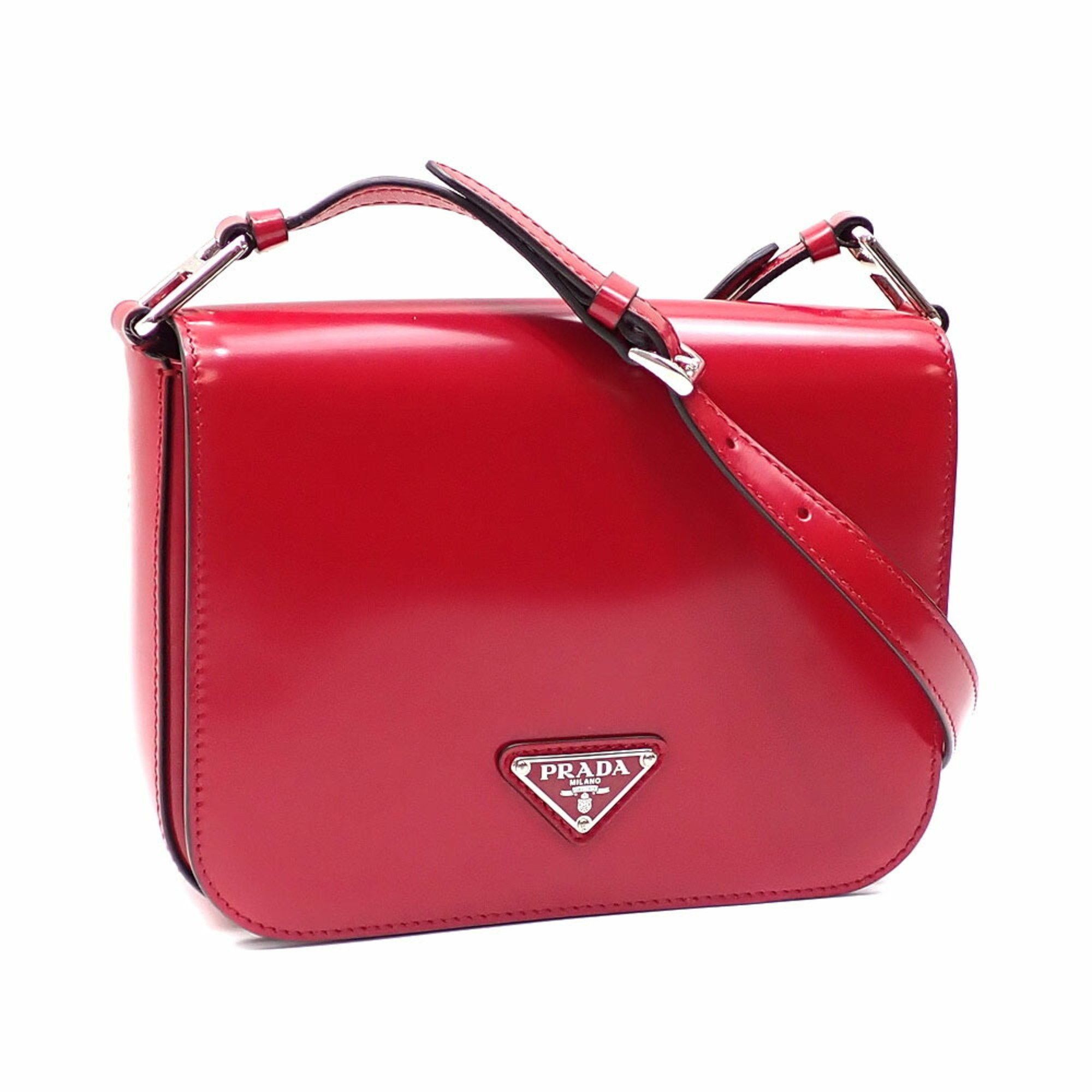 Prada Women's Red Leather Shoulder Bag 1BD308 044700