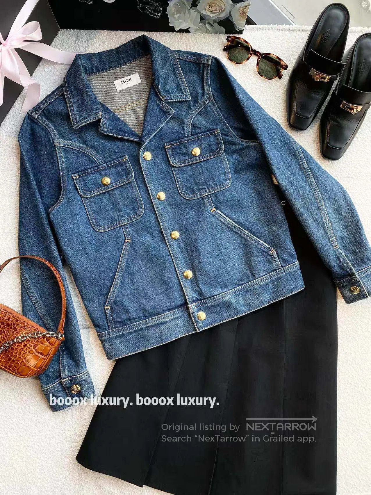 Celine Celine Gold-buttoned denim jacket| Size S / US 4 / IT 40 - 1 Thumbnail