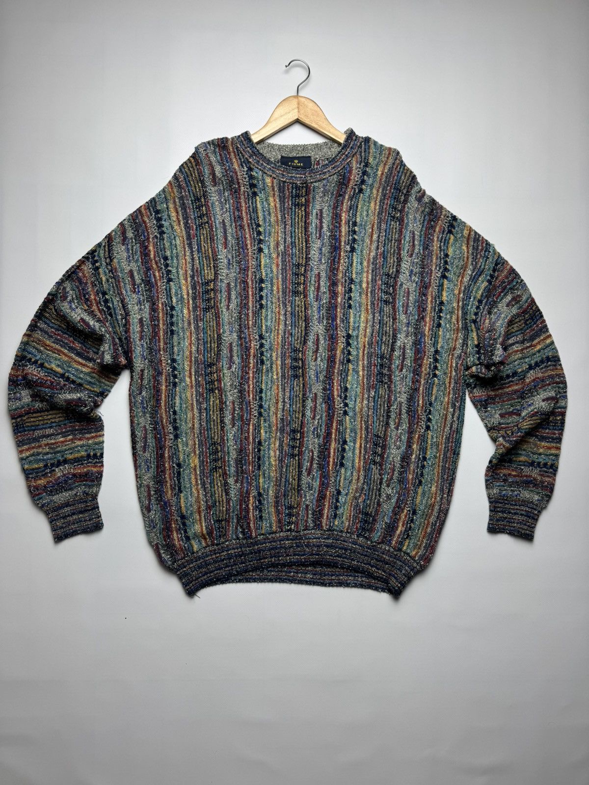 Japanese Brand Vintage 90s Fiume 3D Knit Sweater Made in Italy Coogi Style Size US L / EU 52-54 / 3 - 2 Thumbnail